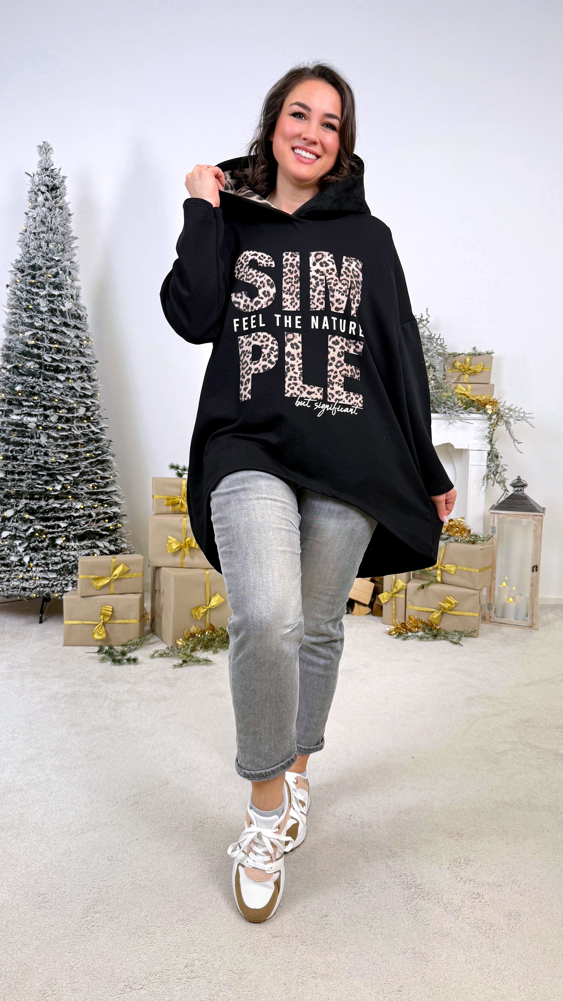 Long-Hoodie Feel the Nature *Schwarz*