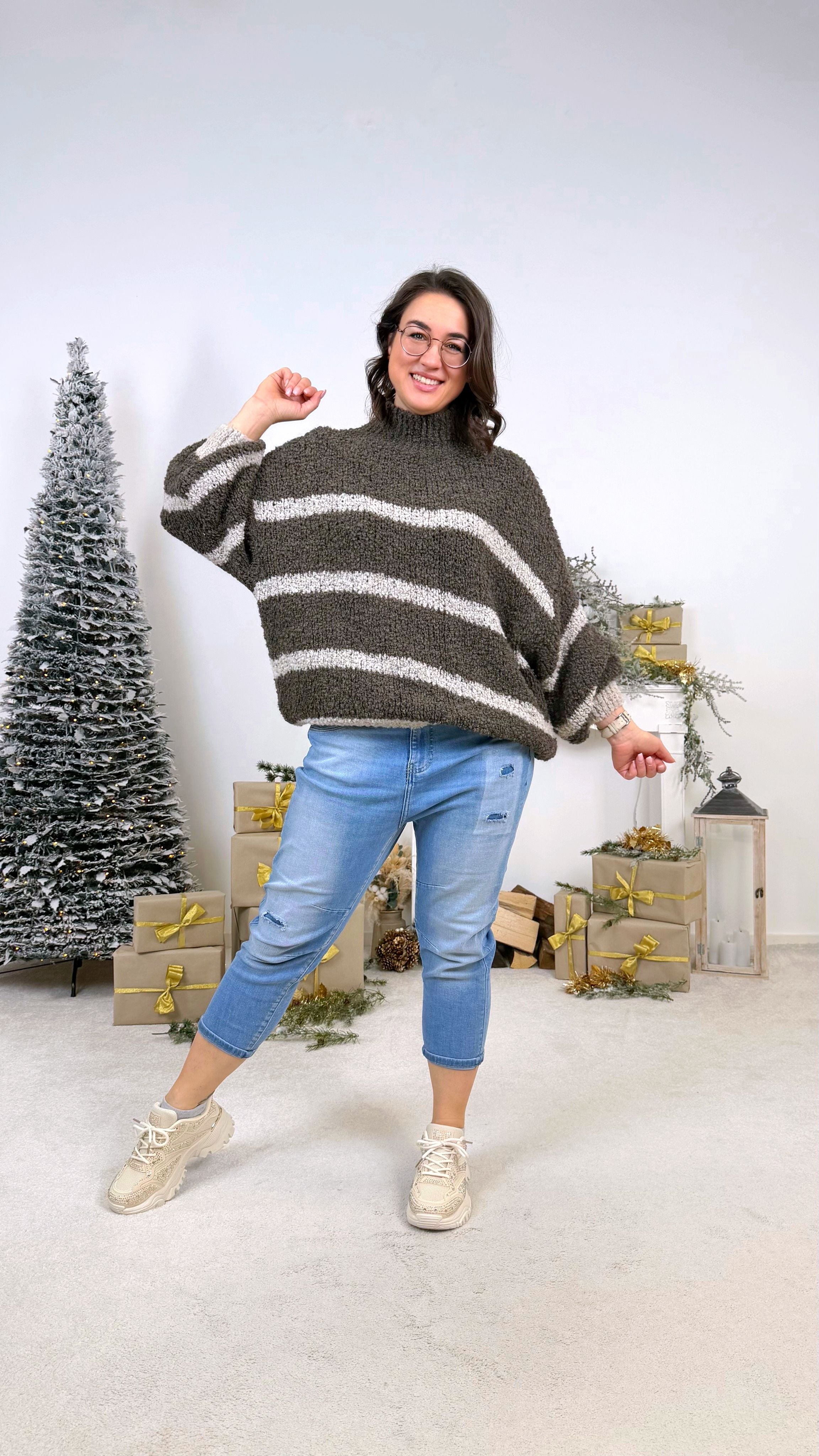 Pullover Warm Lines *Taupe*