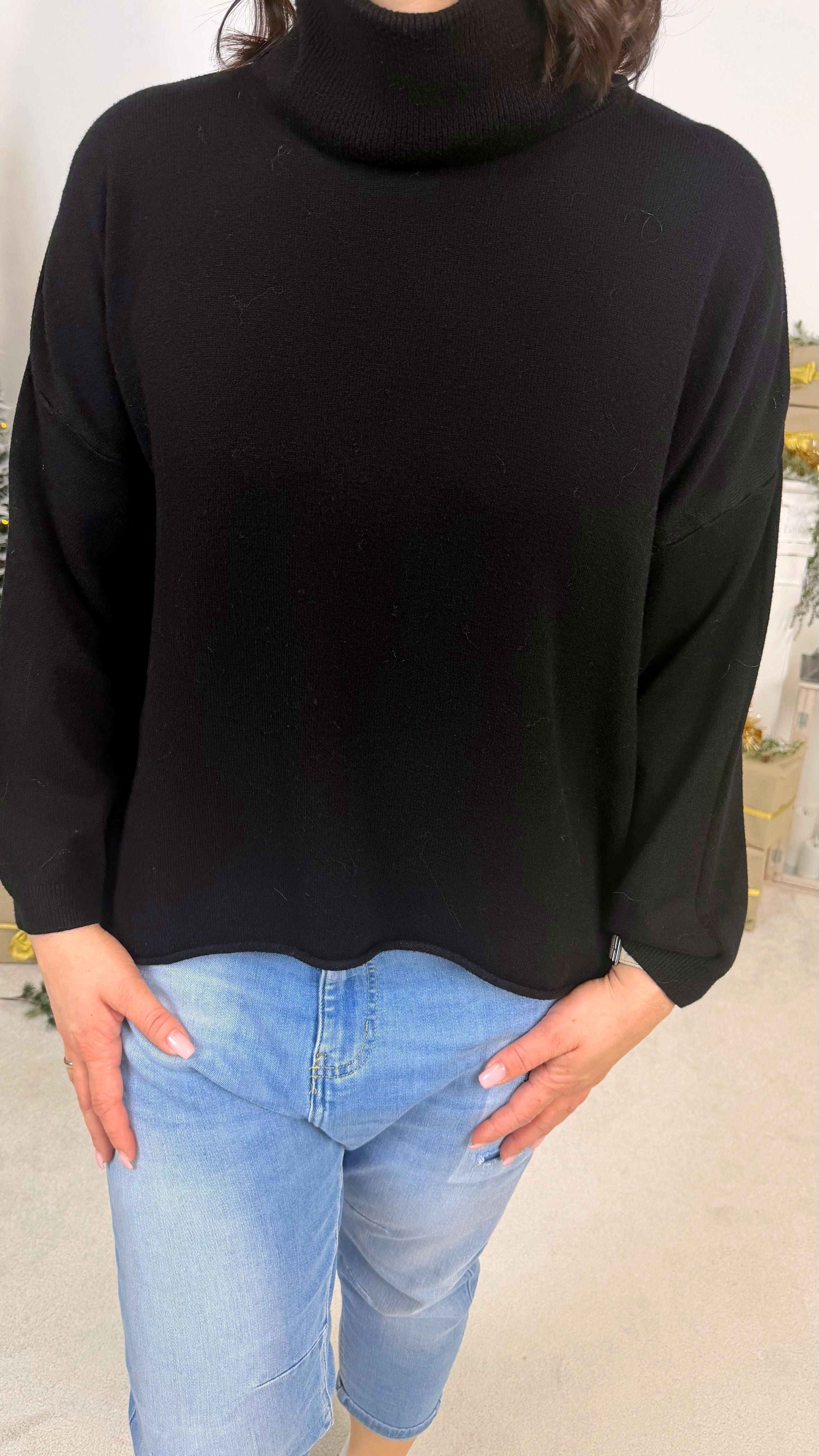 Rollkragenpullover Soft Turtle *Schwarz*