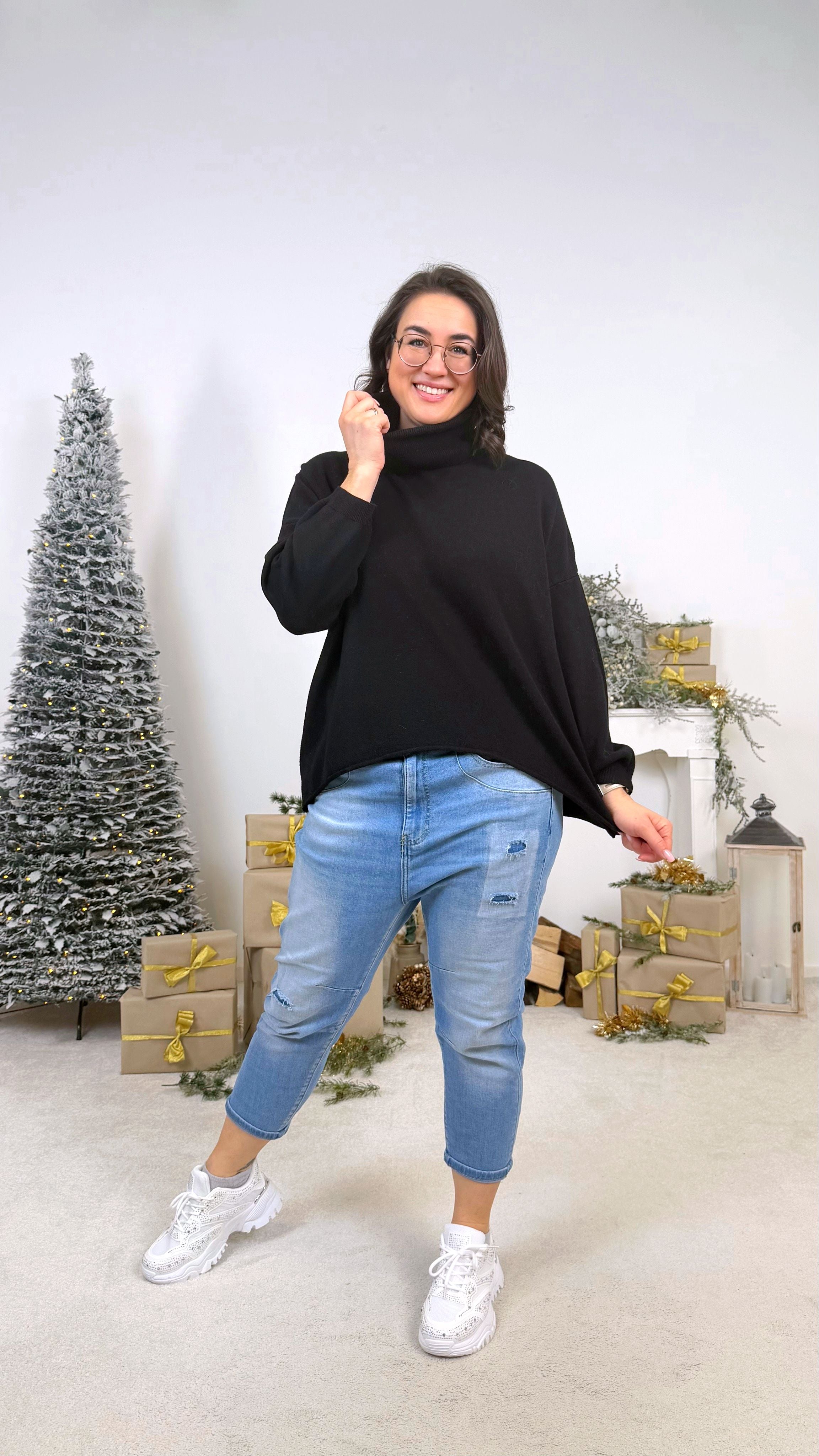 Rollkragenpullover Soft Turtle *Schwarz*