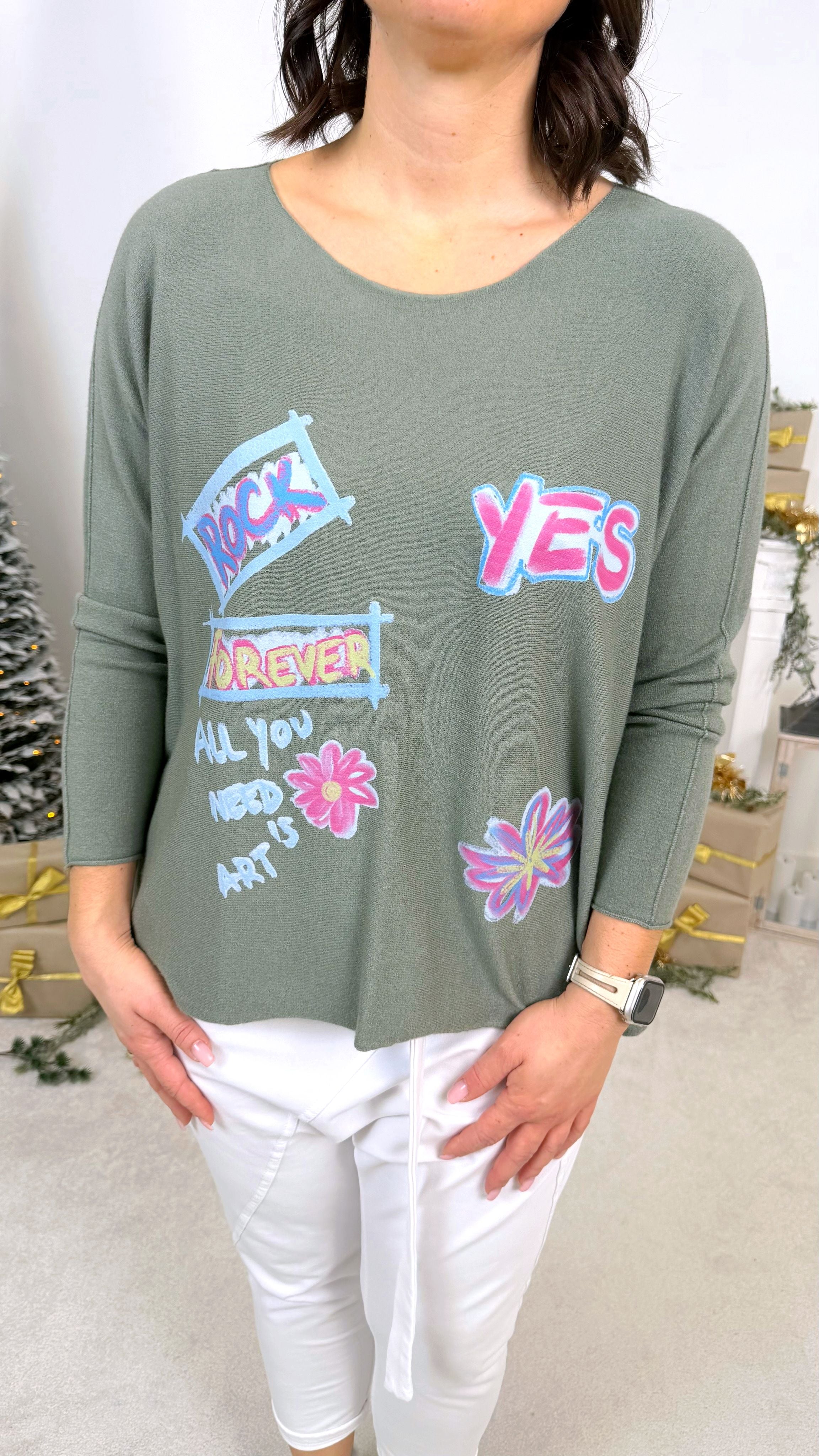 Pullover Comic Mood *Khaki*