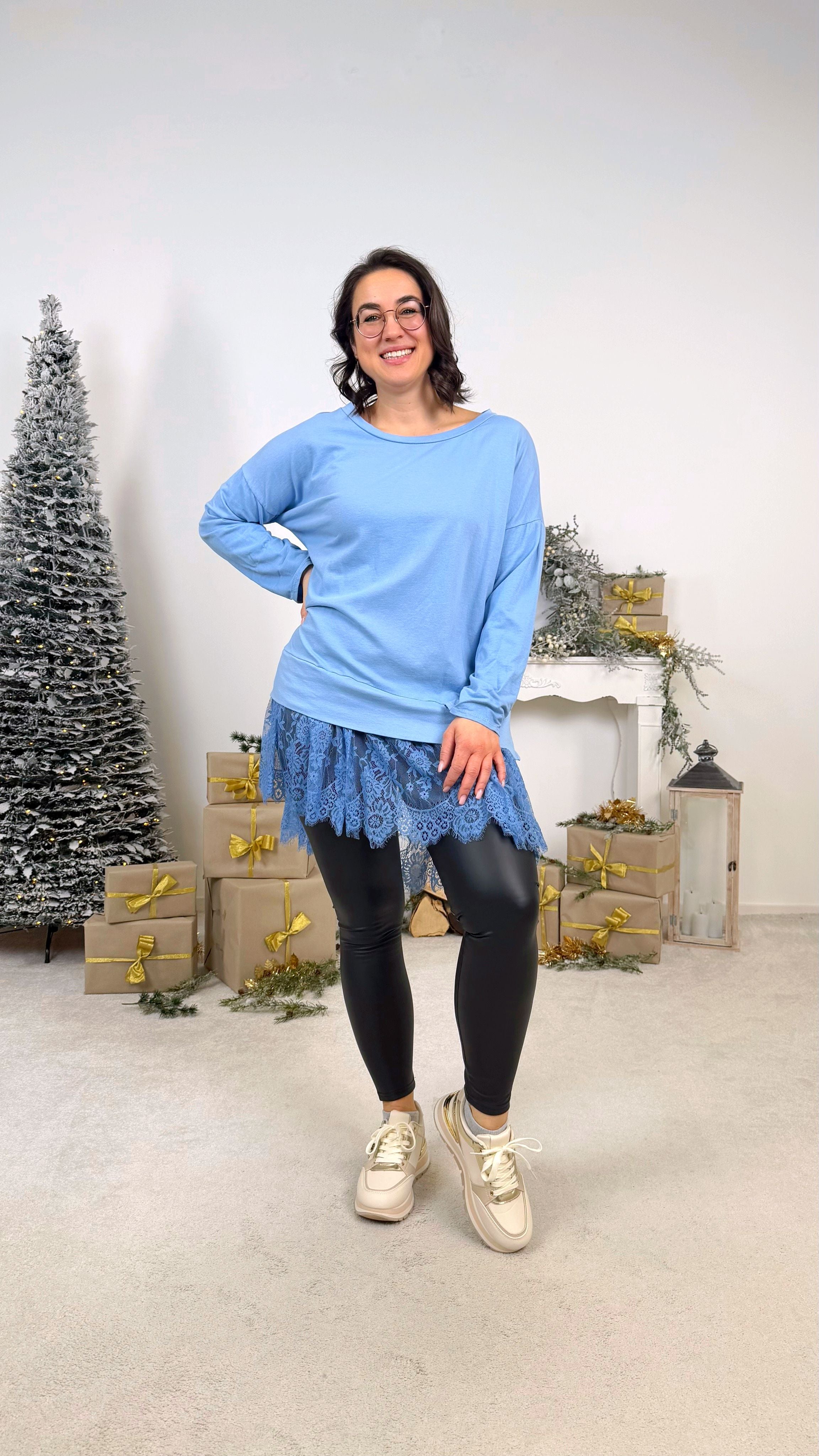 Longshirt Lace Beauty *Hellblau*