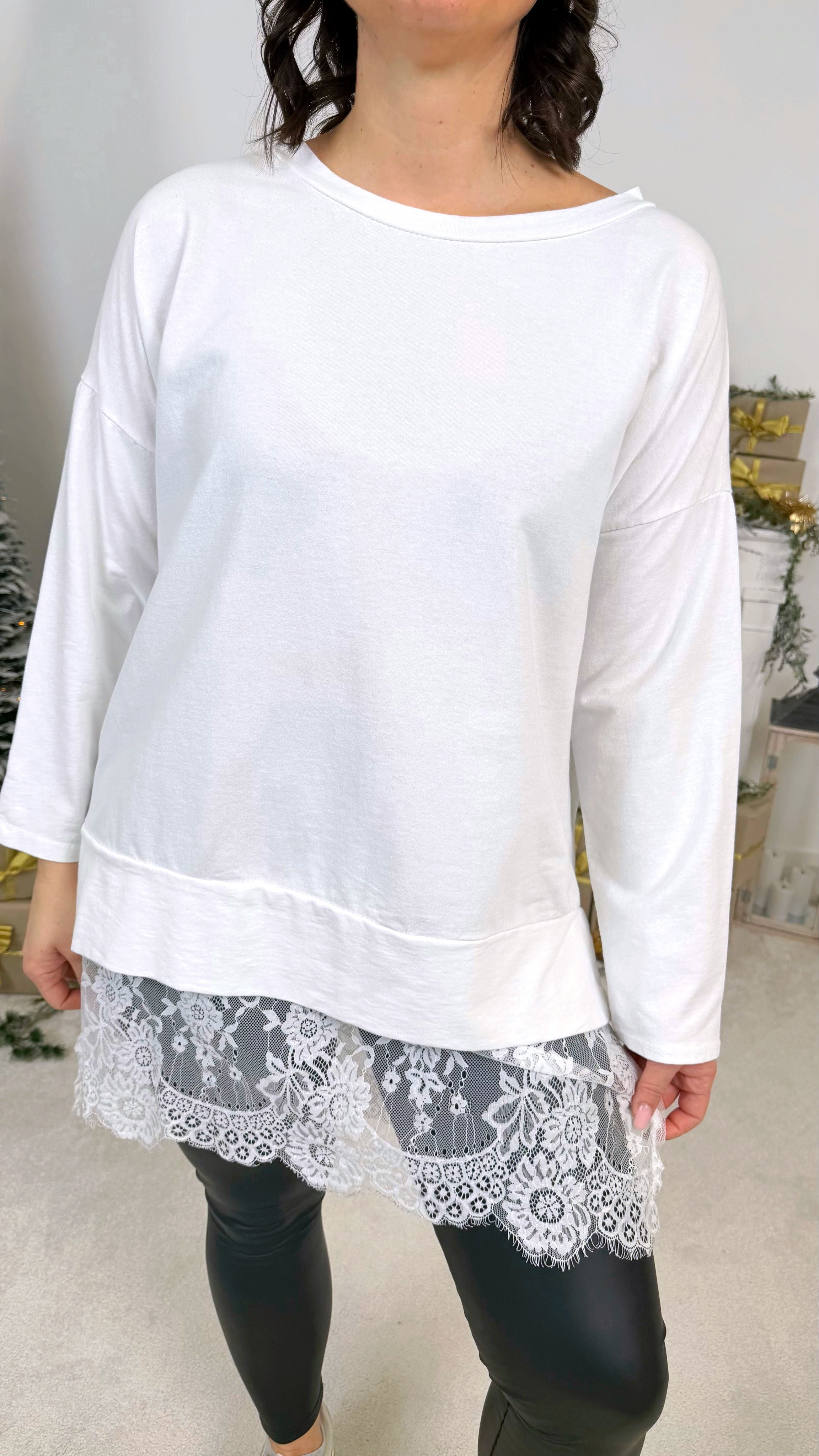 Longshirt Lace Beauty *Weiß*