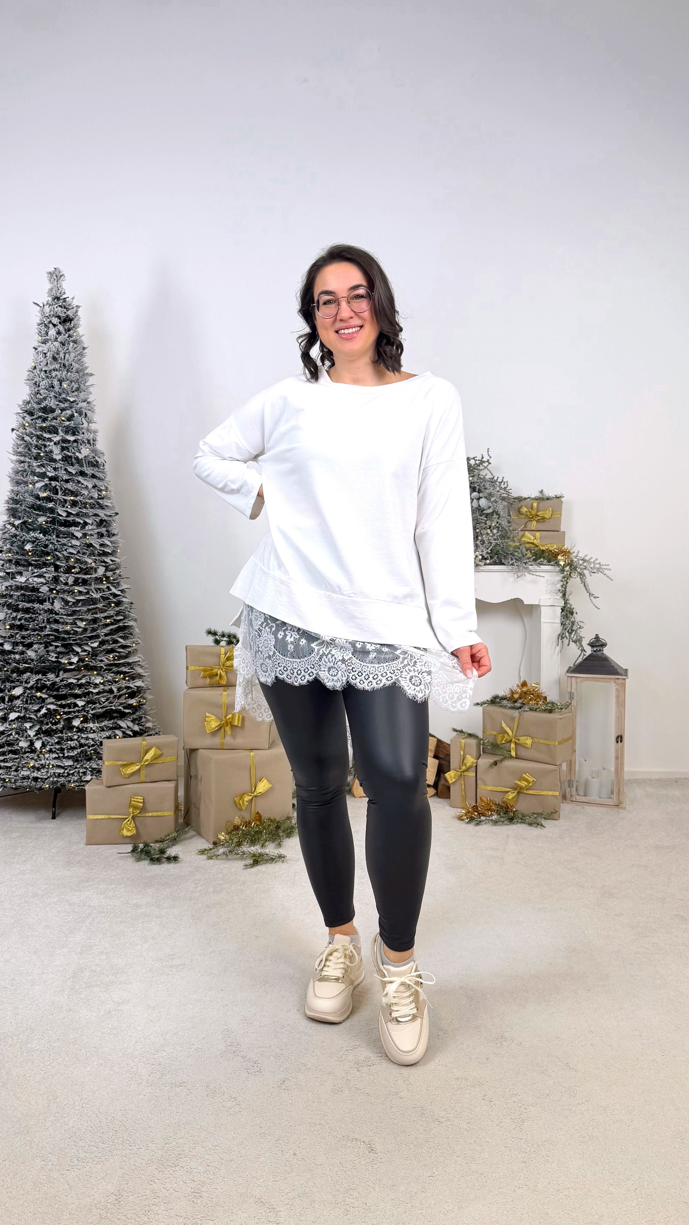 Longshirt Lace Beauty *Weiß*