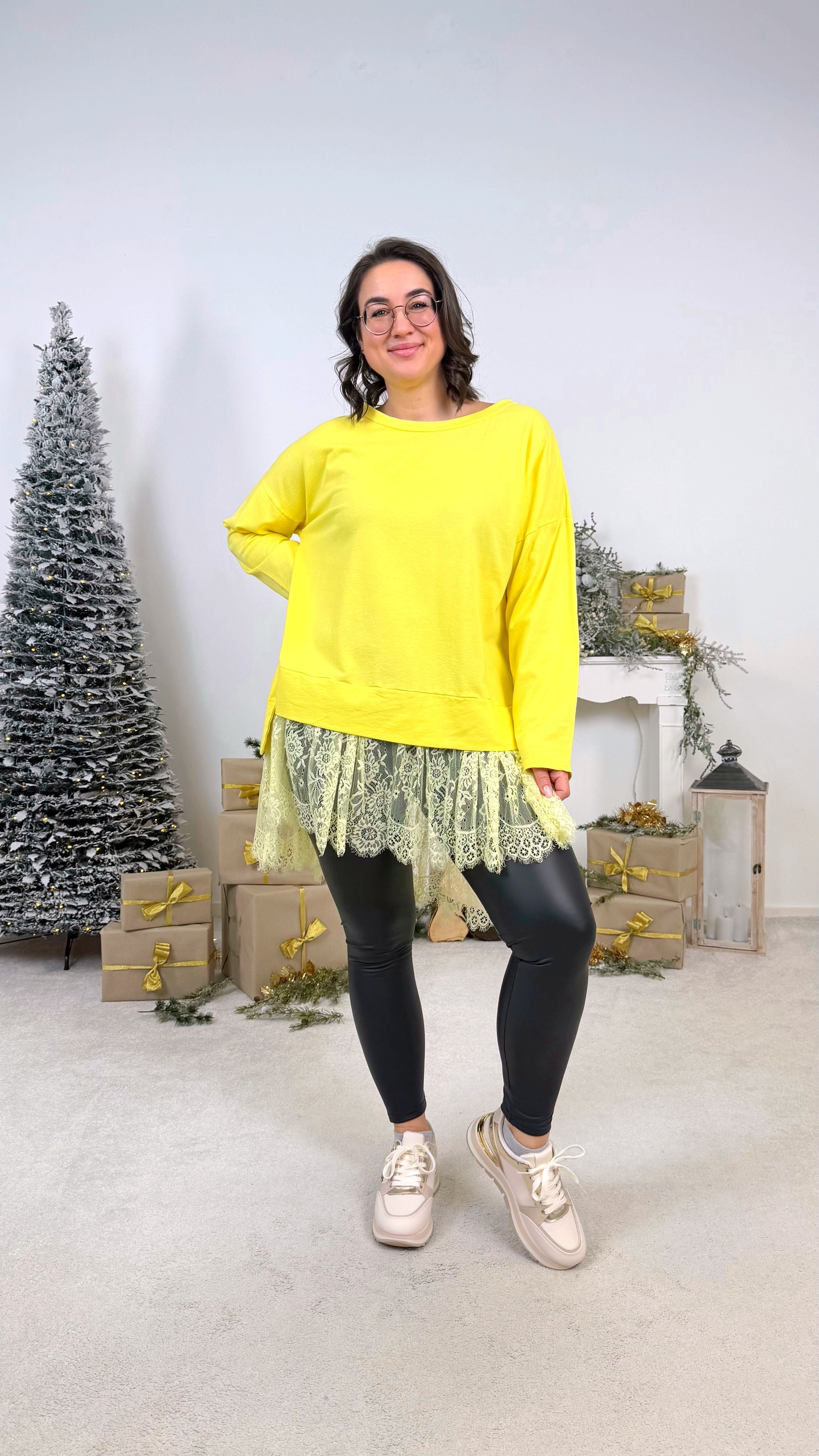 Longshirt Lace Beauty *Gelb*