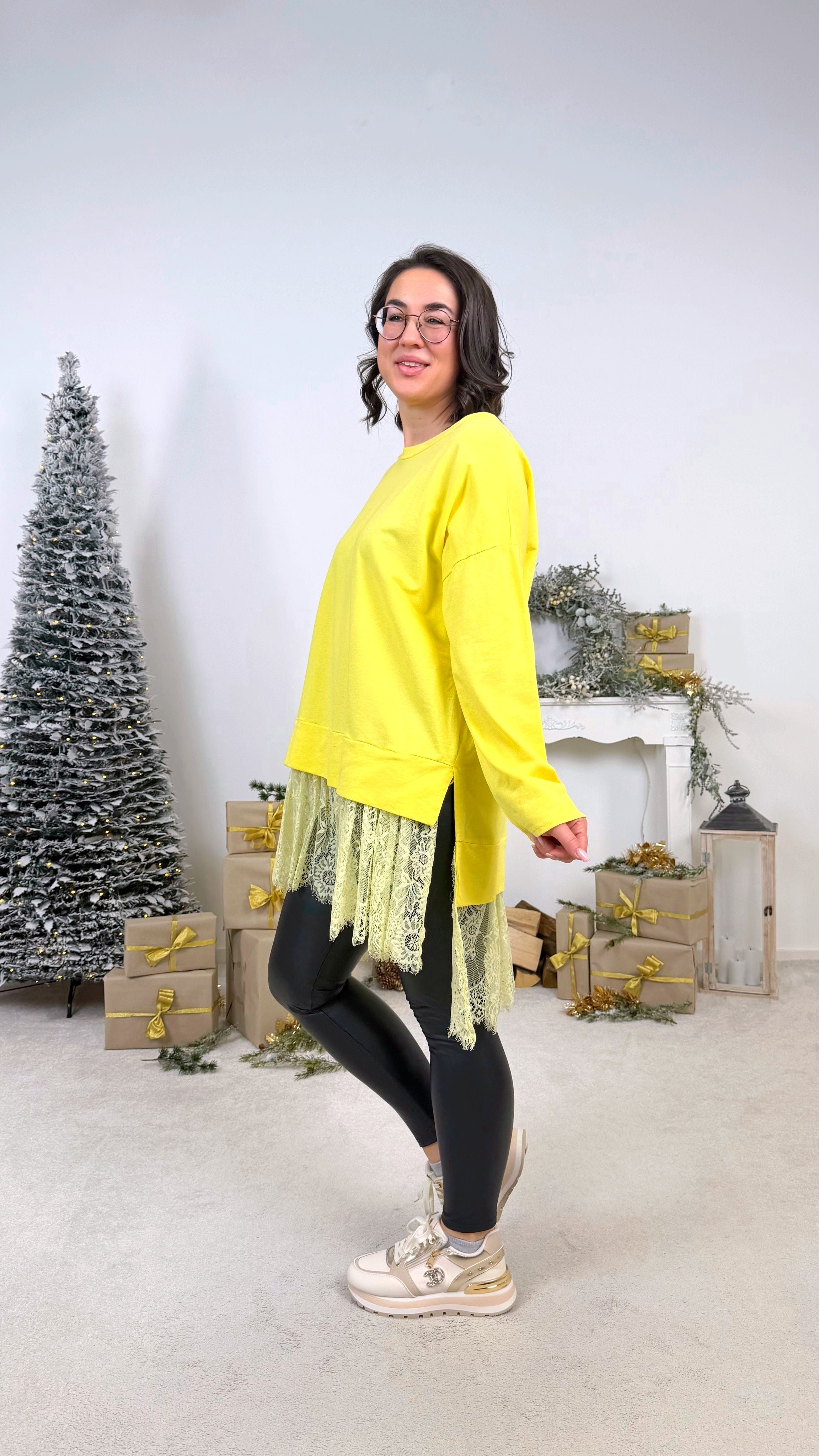 Longshirt Lace Beauty *Gelb*