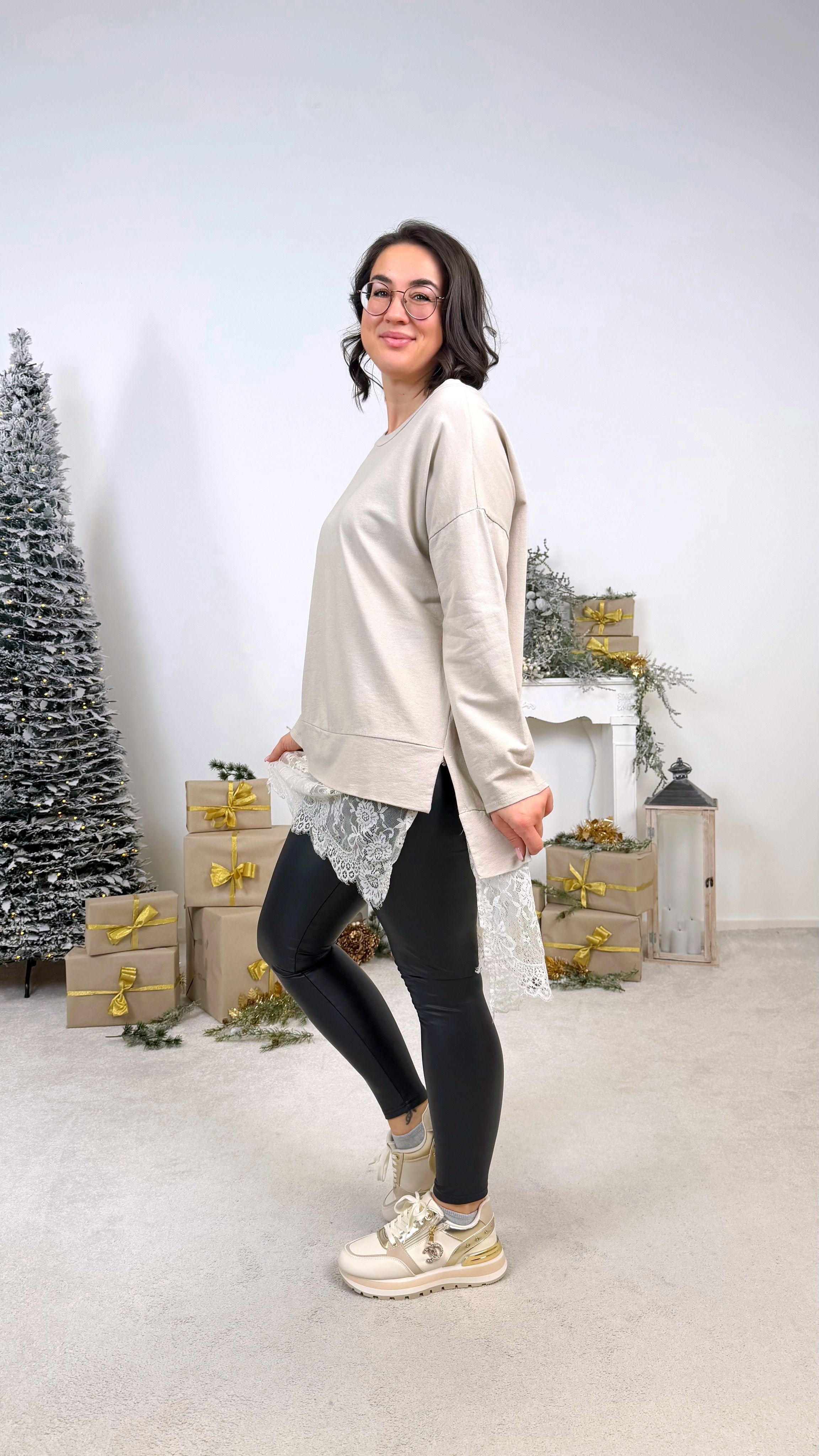 Longshirt Lace Beauty *Beige*