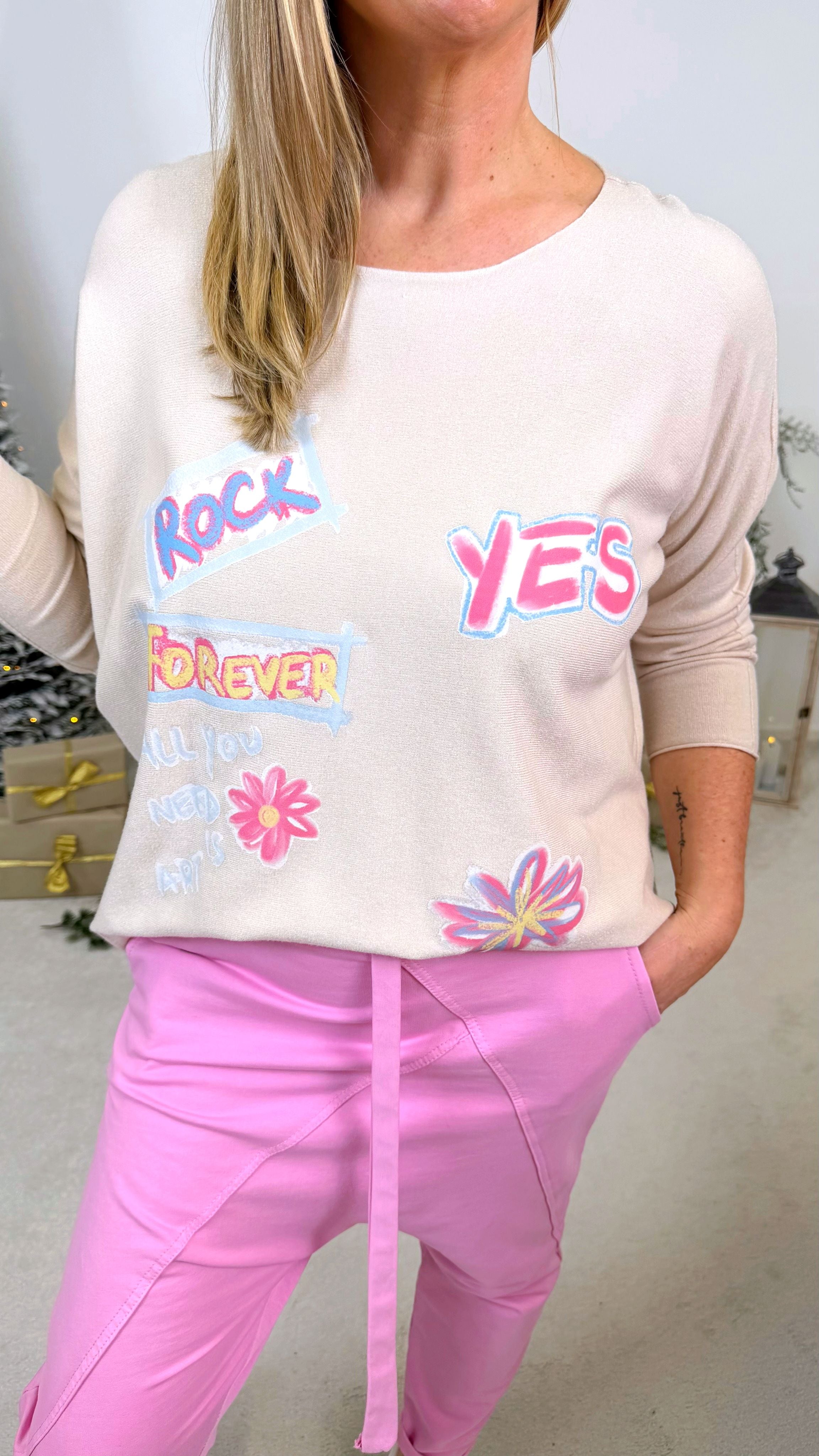 Pullover Comic Mood *Beige*