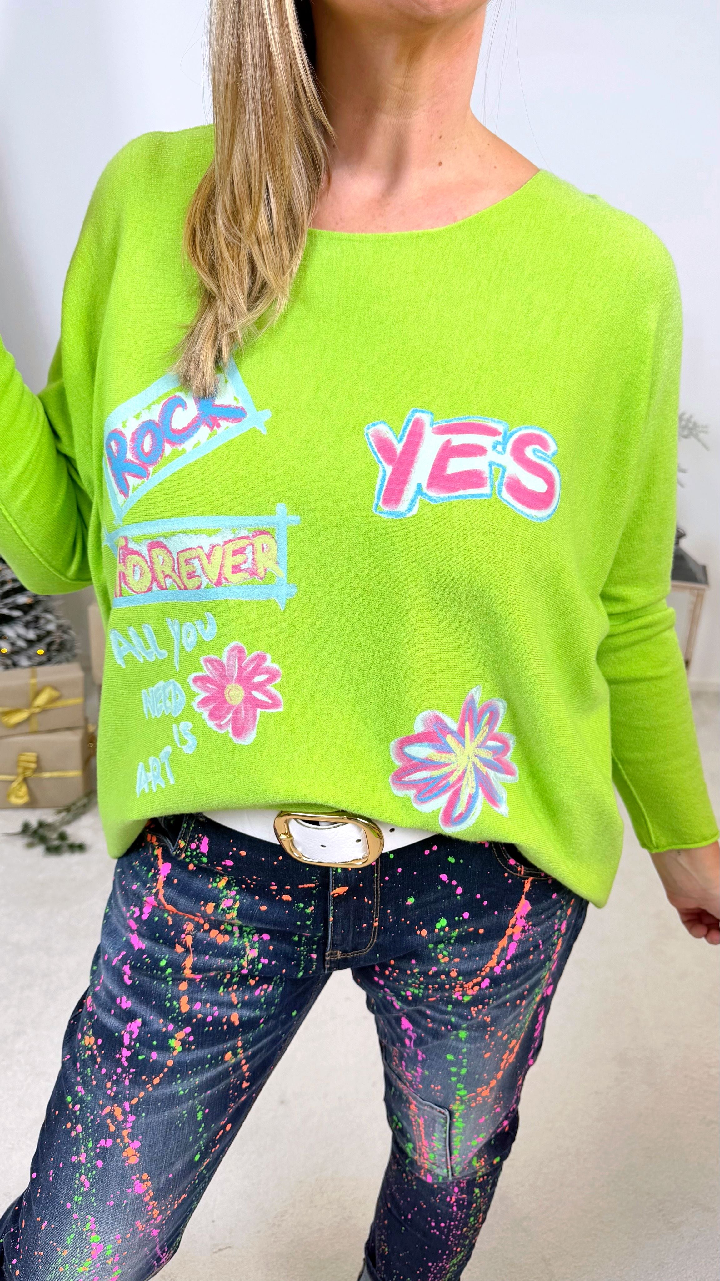 Pullover Comic Mood *Grün*