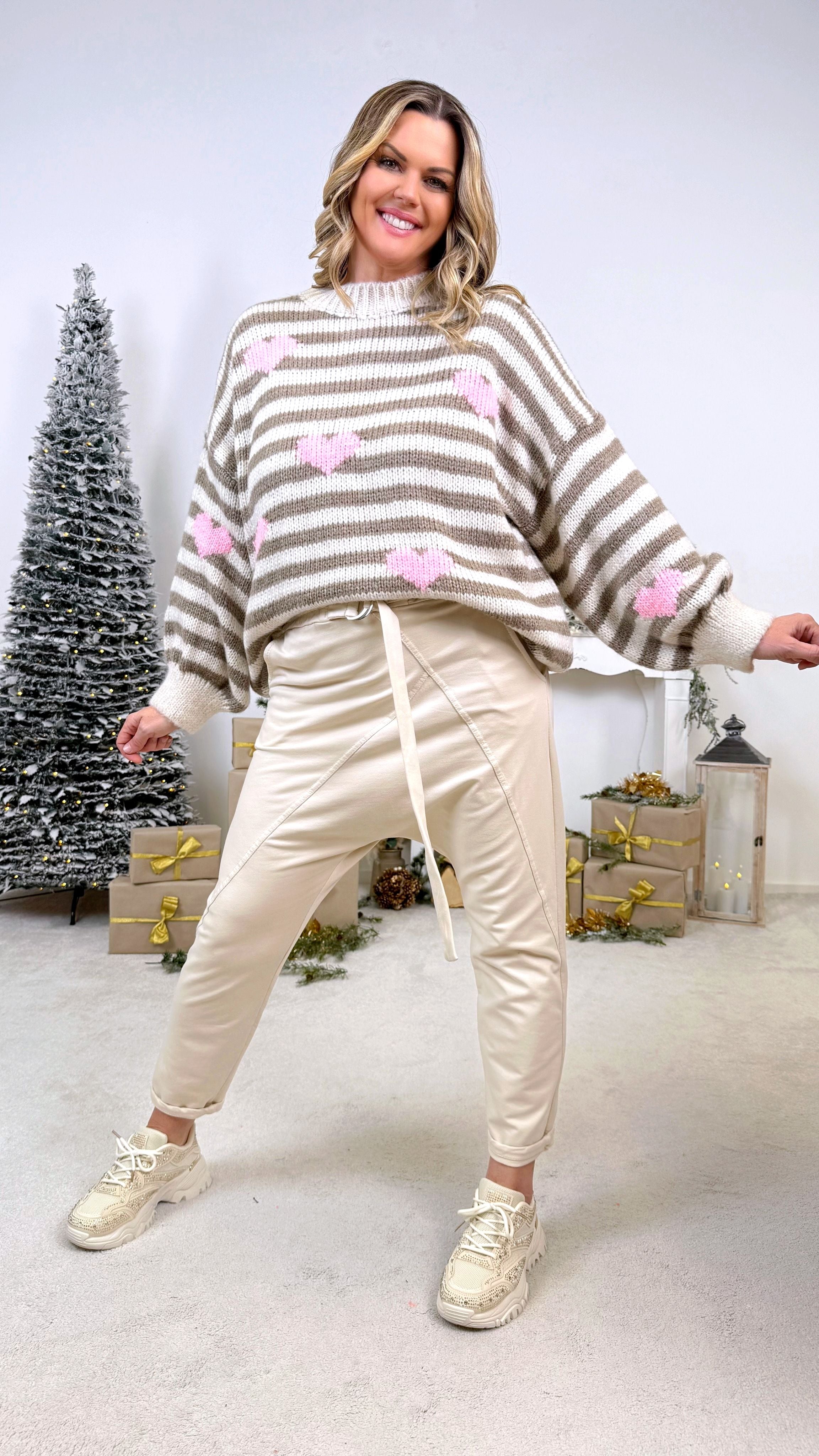 Pullover Candy Heart *Taupe*