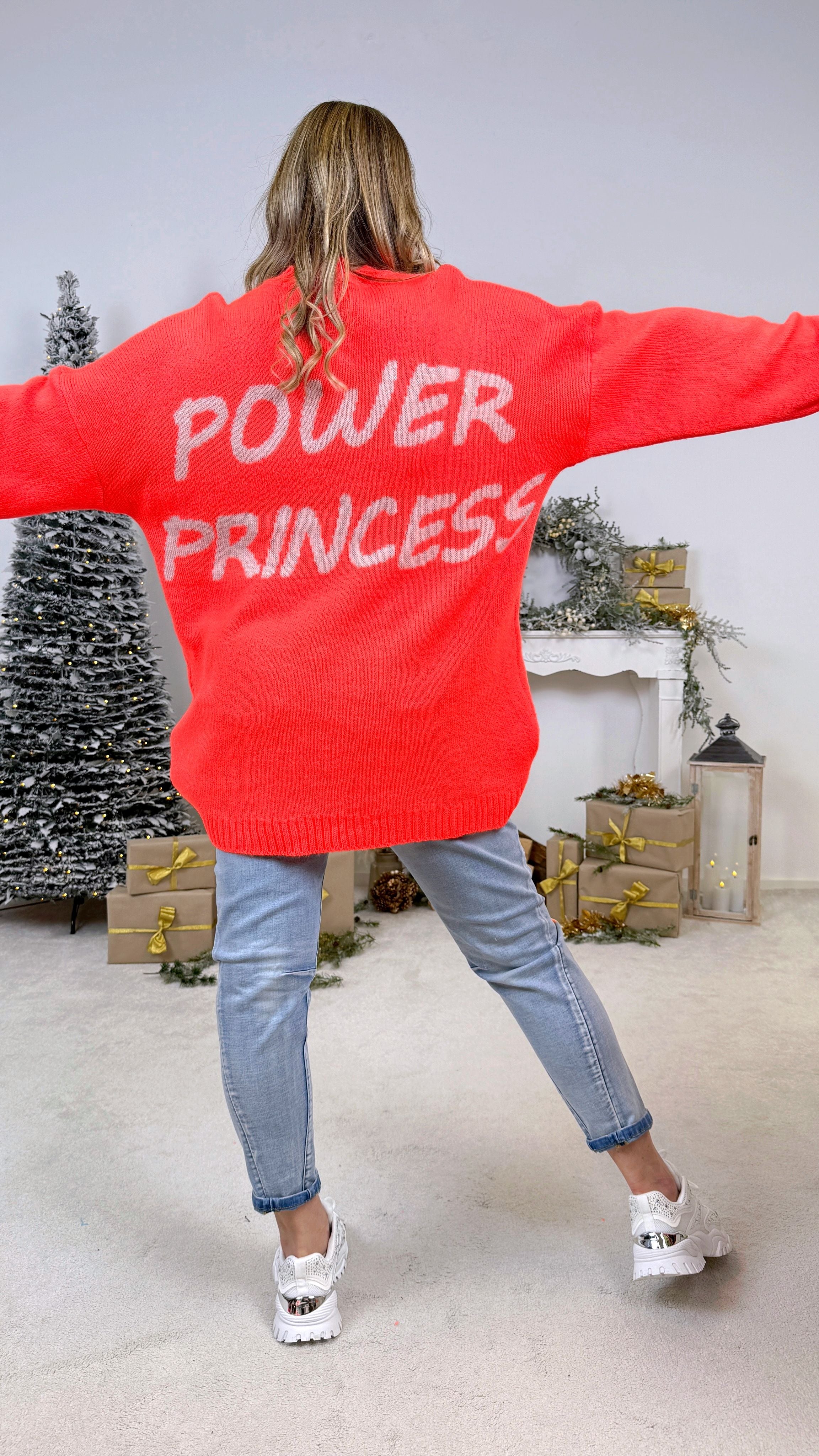 Strickpullover Power Princess *Neon Orange*