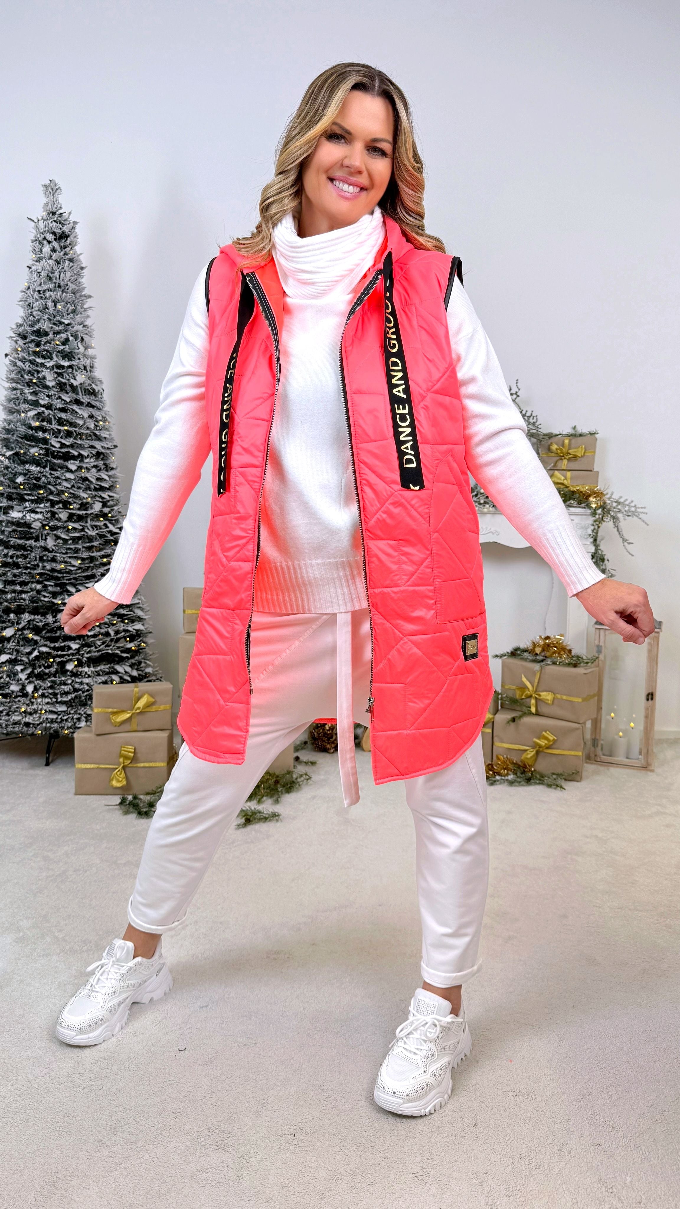 Dünne Steppweste Active Star *Neon Koralle*