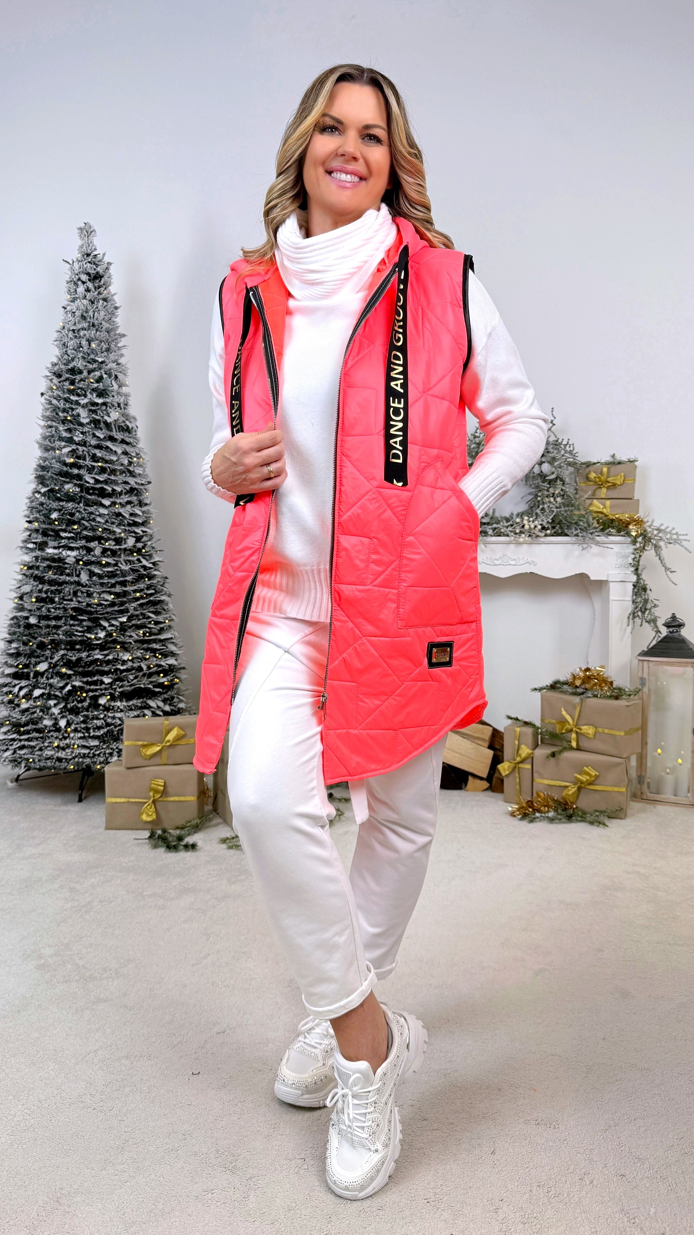 Dünne Steppweste Active Star *Neon Koralle*