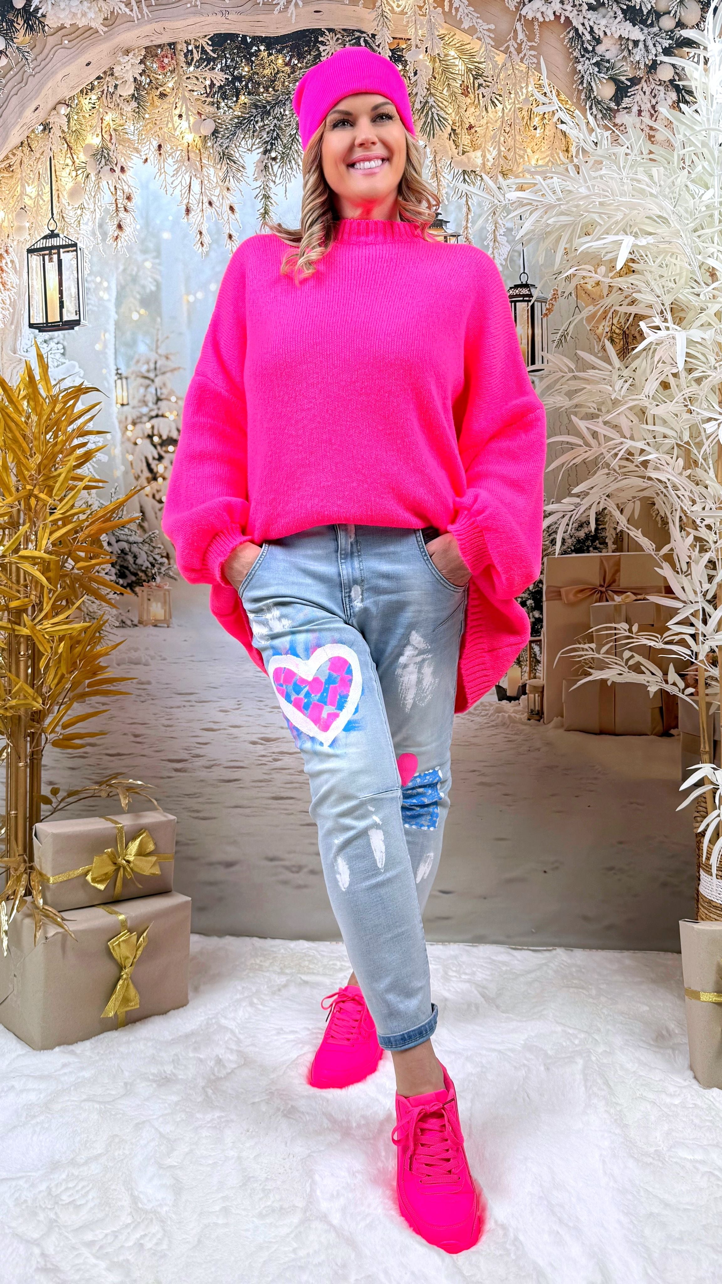 Strickpullover Power Princess *Neon Pink*