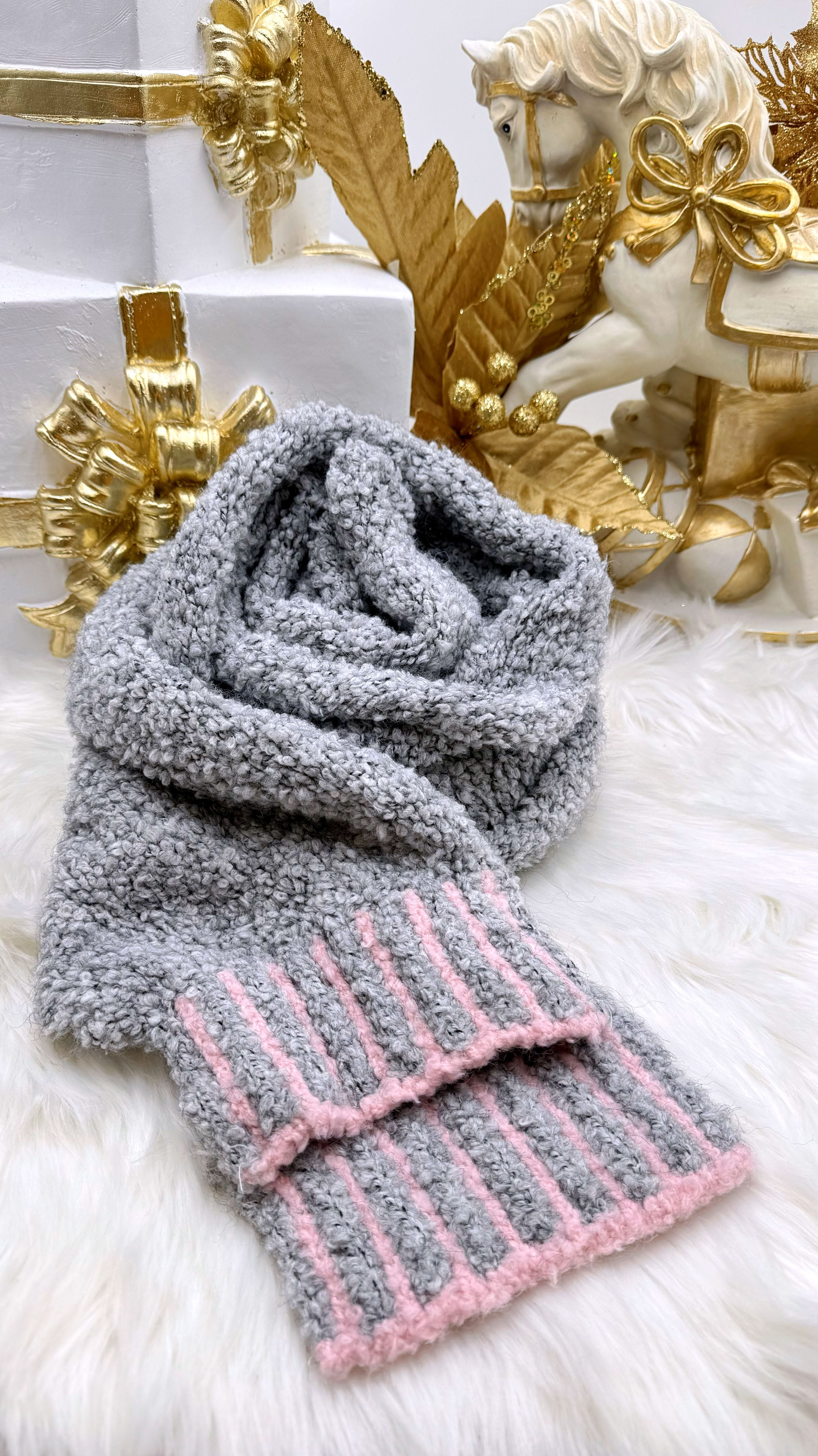 Schal Soft Dream *Grau/Rosa*