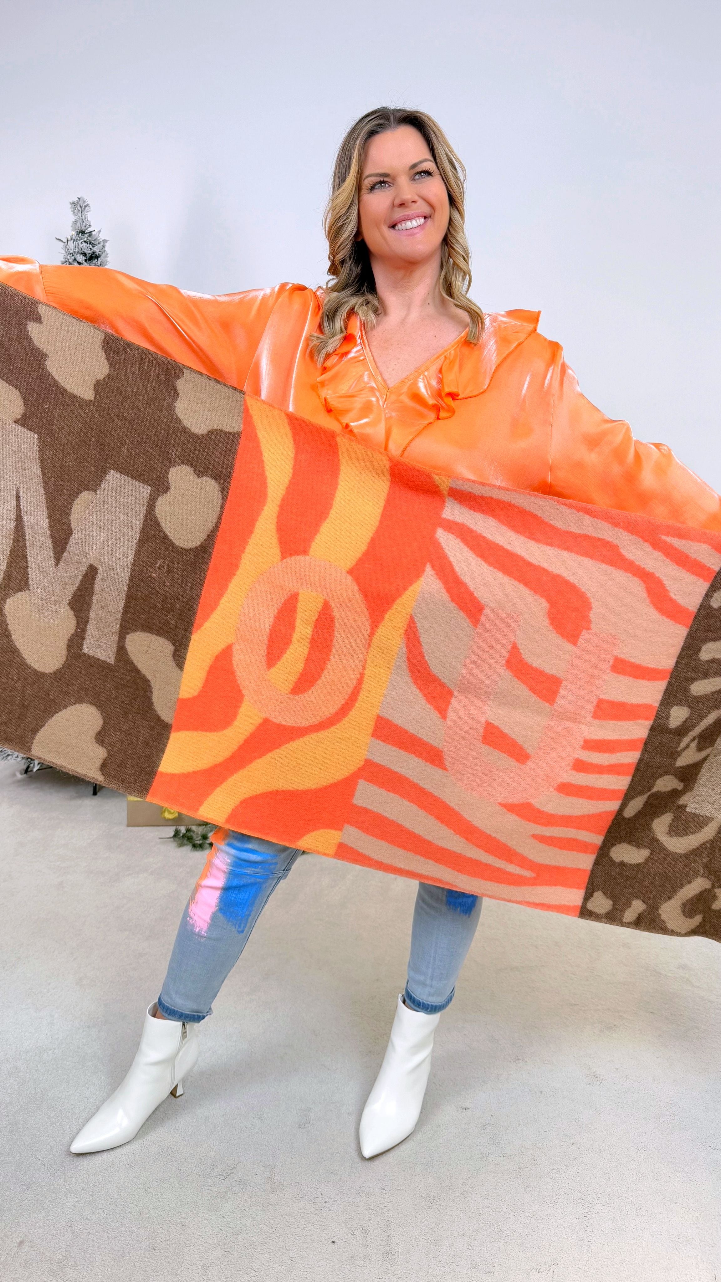 Schal Animal Amour *Orange/Camel*