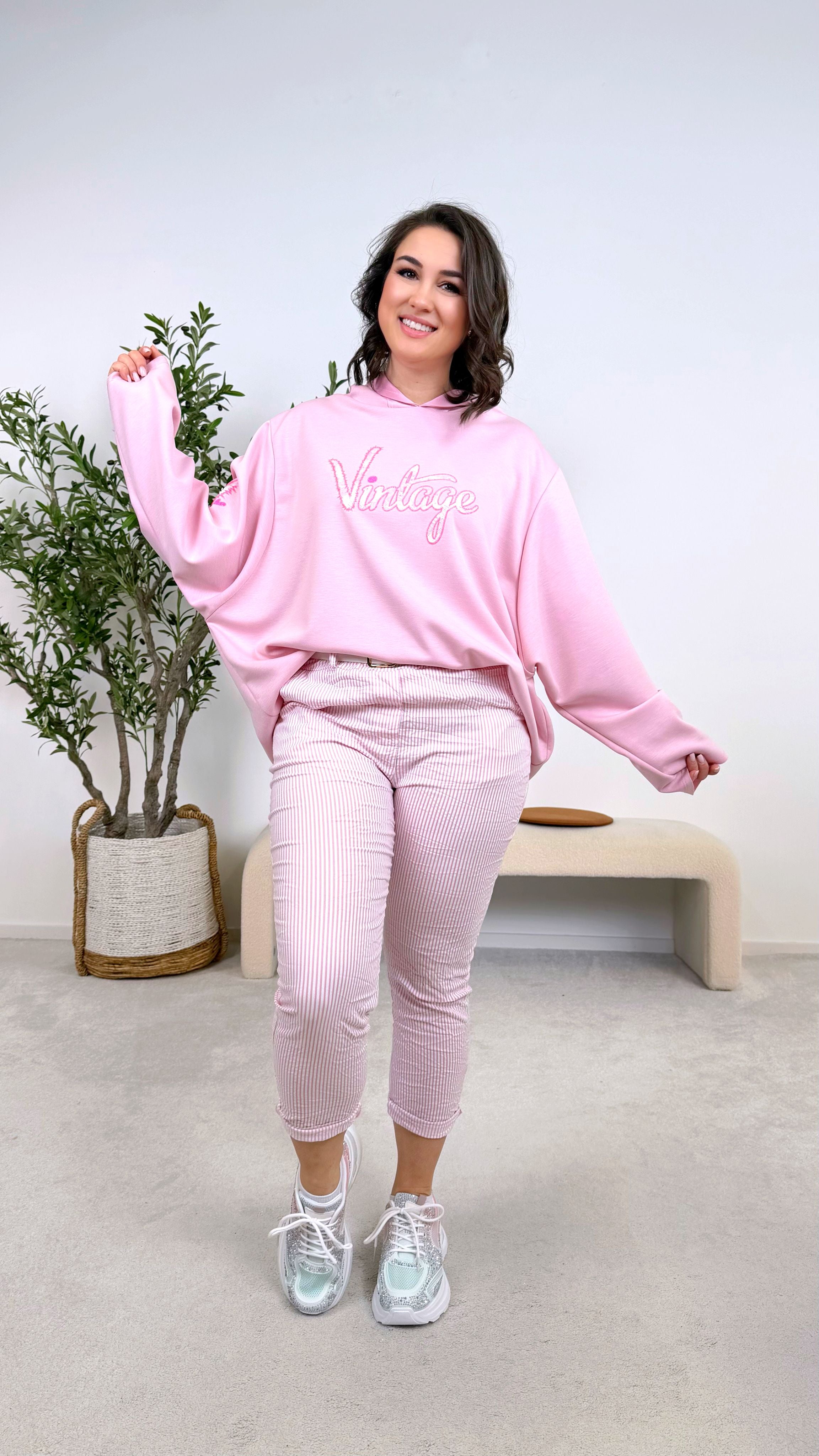 Hoodie I Love Vintage *Rosa*