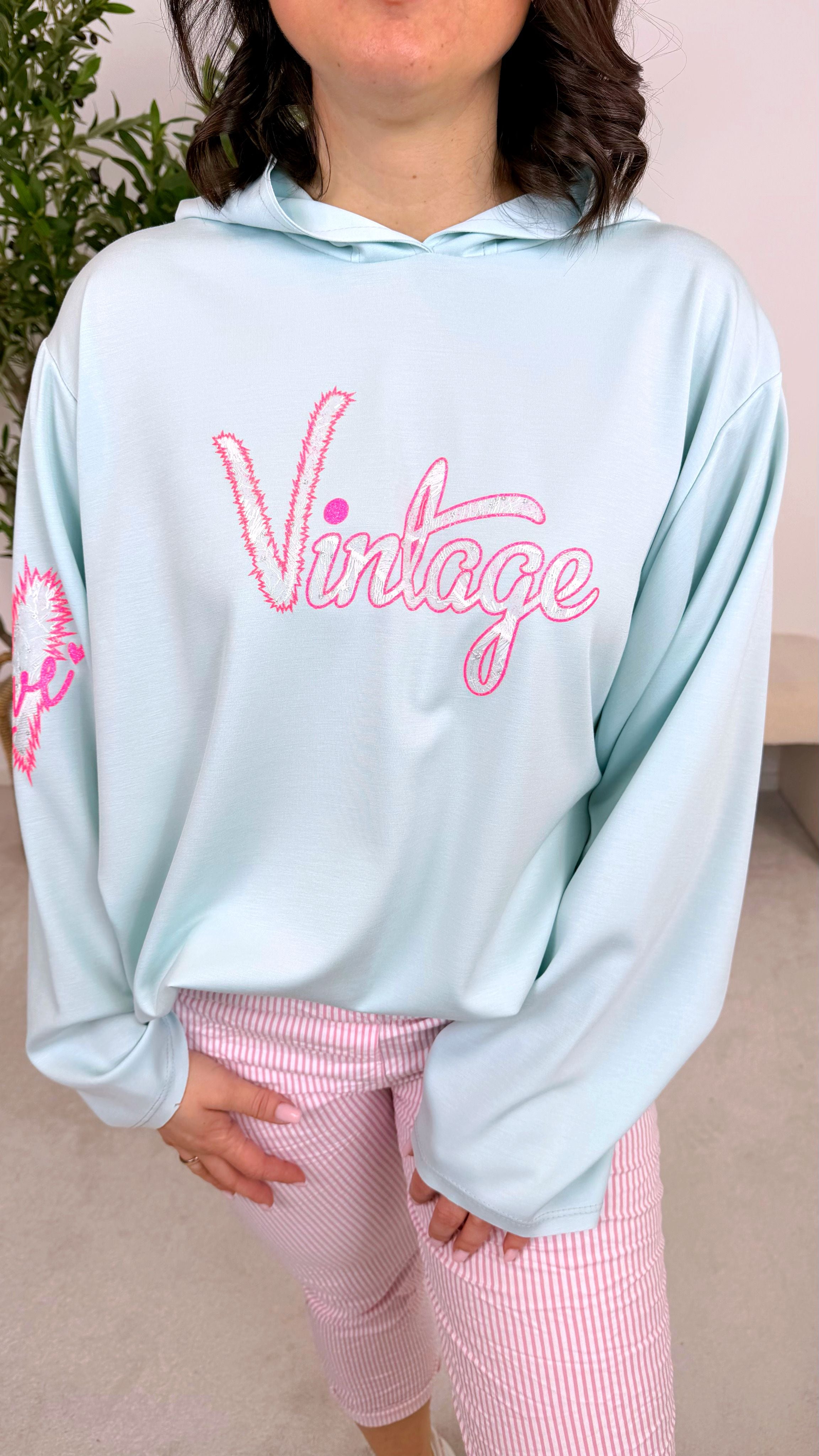 Hoodie I Love Vintage *Mint*