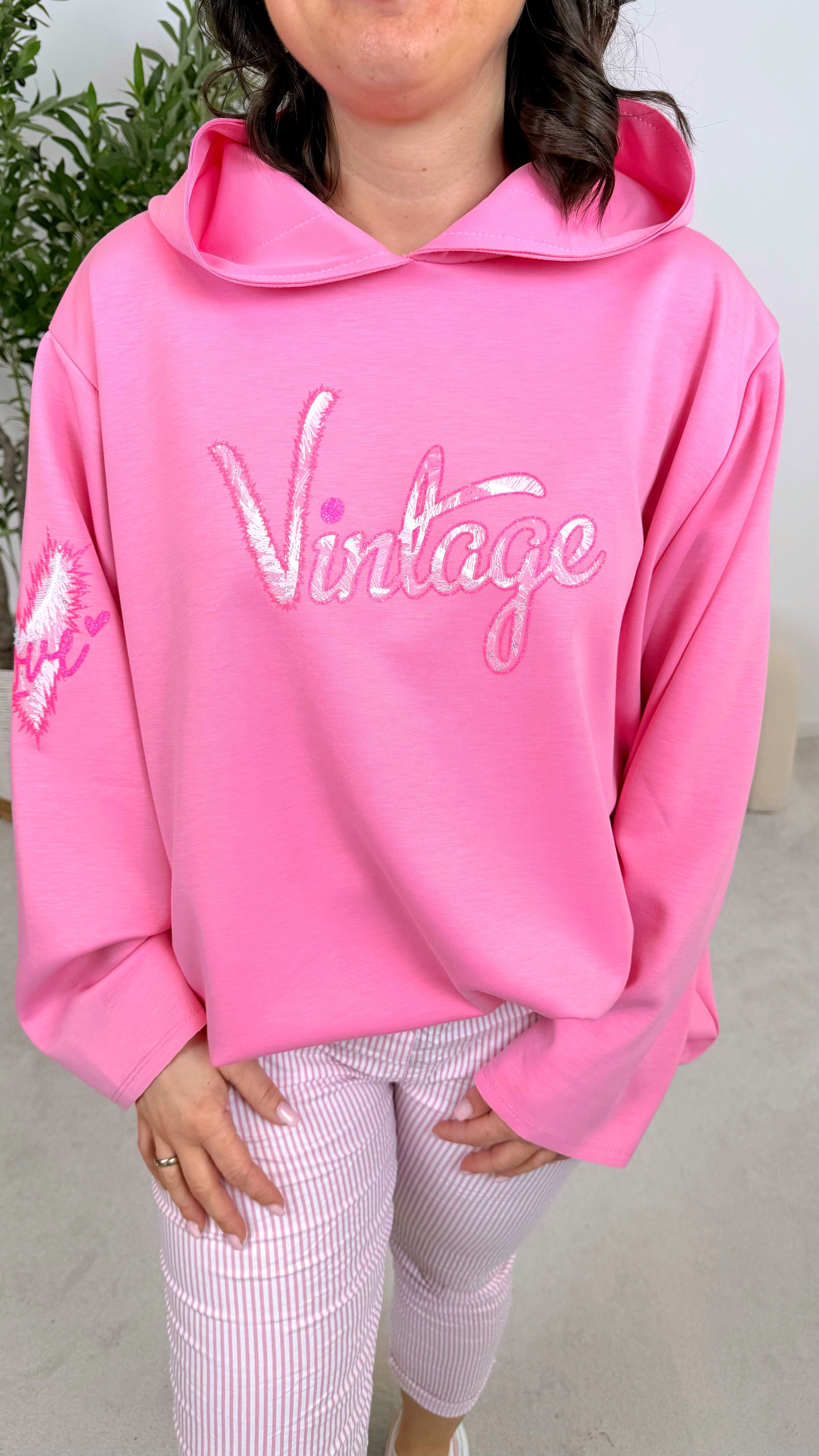Hoodie I Love Vintage *Pink*