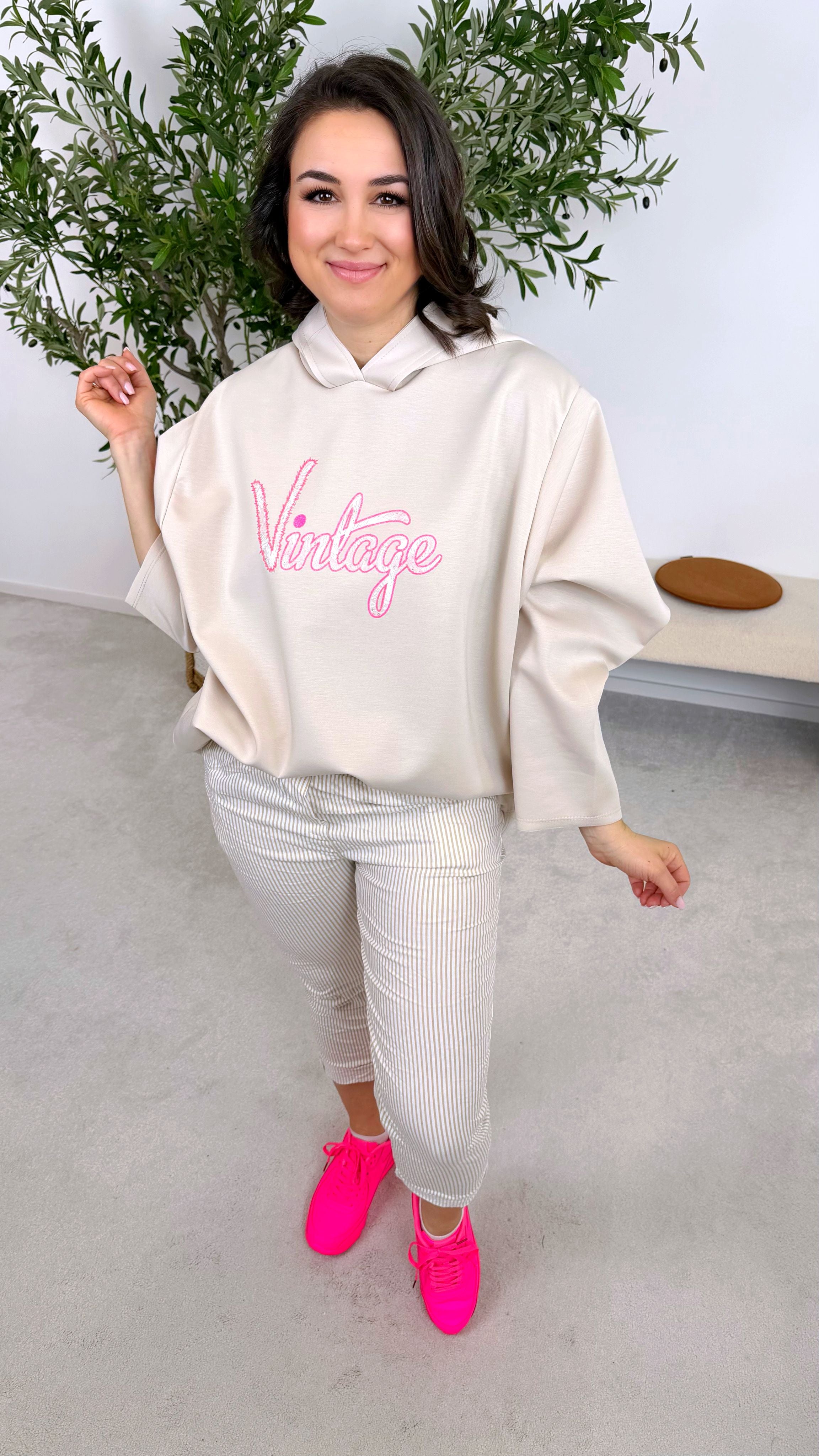 Hoodie I Love Vintage *Beige*