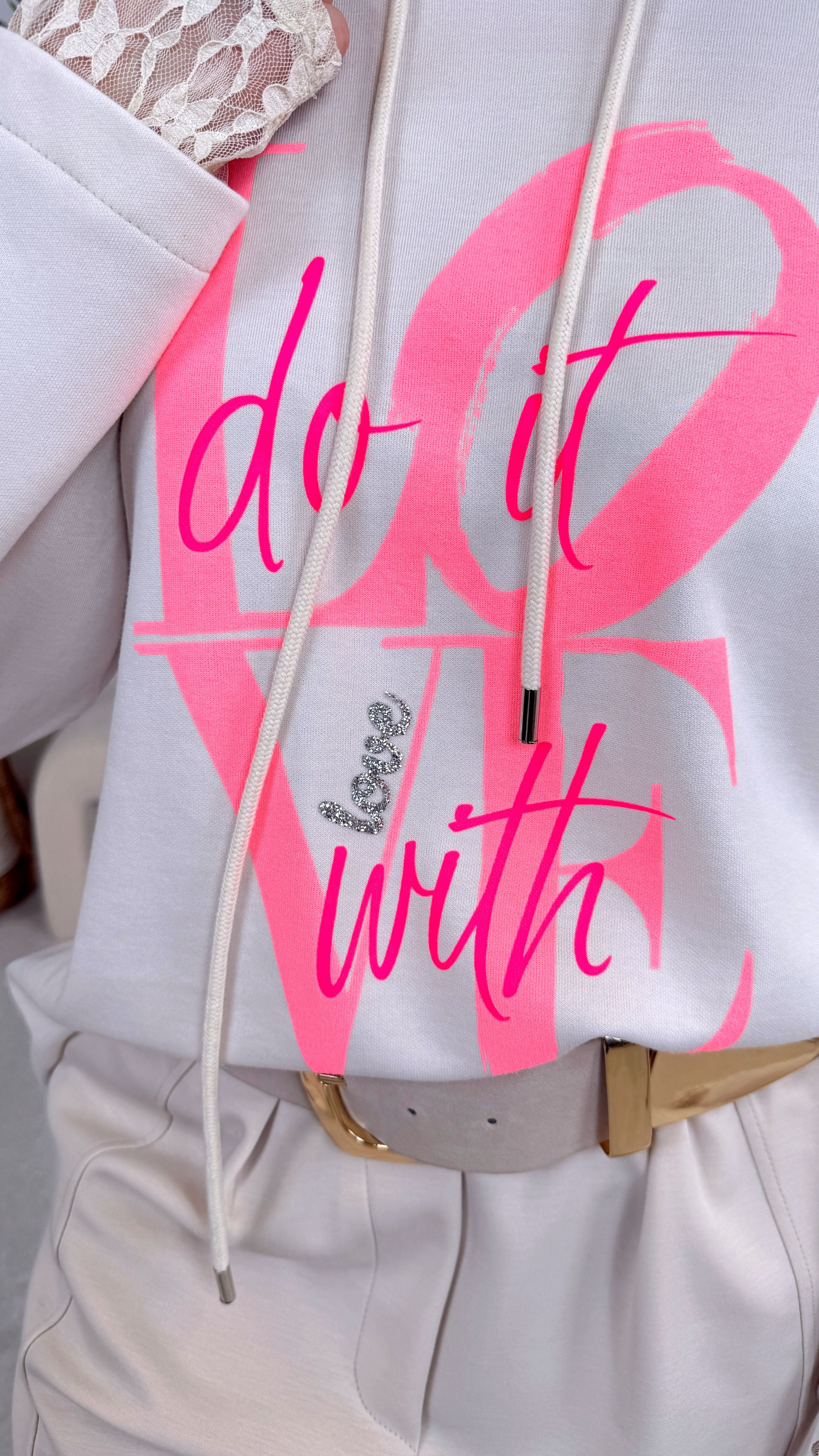 Hoodie Do It With Love *Beige*