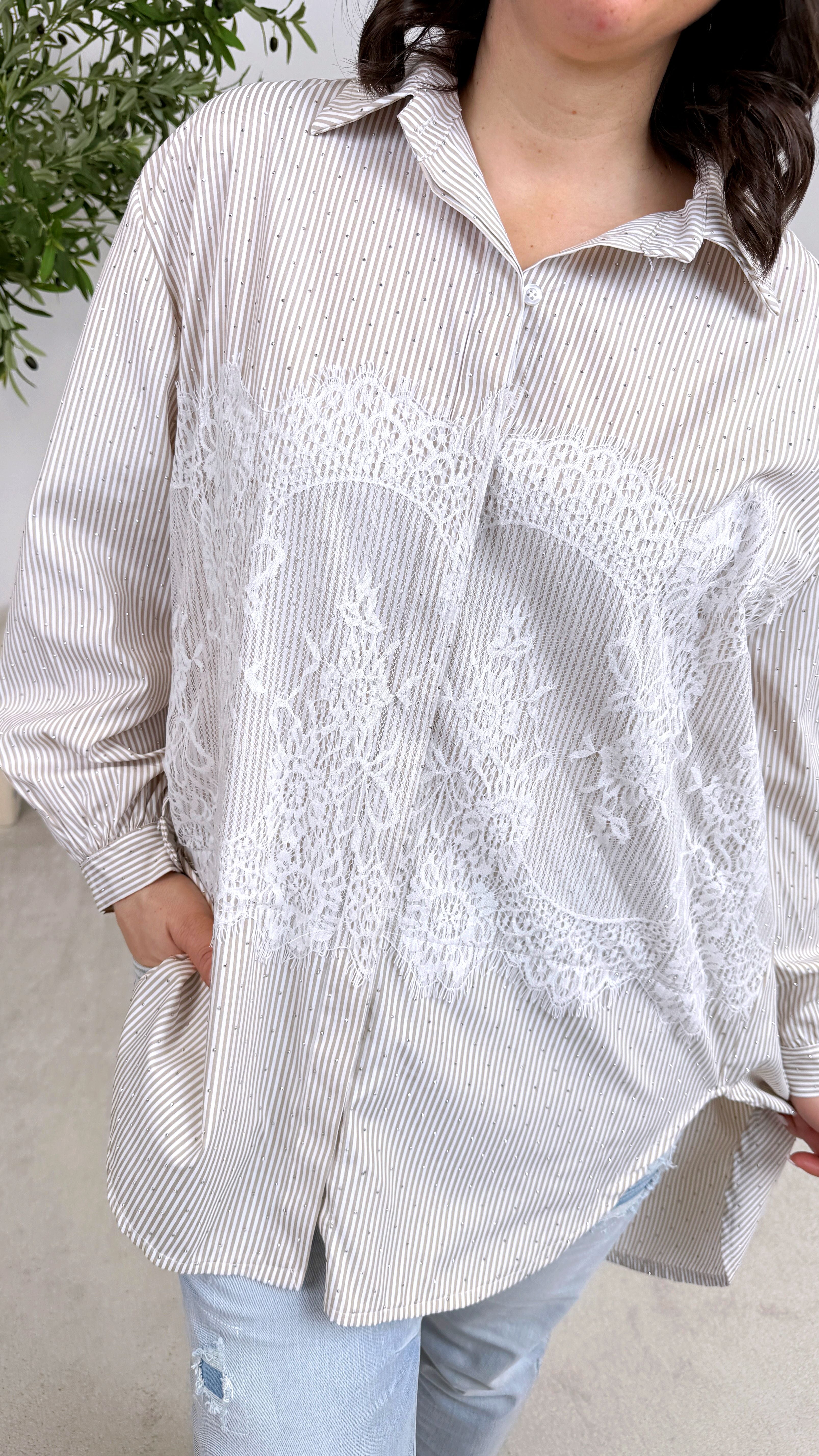 Bluse Lace & Glam *Beige*