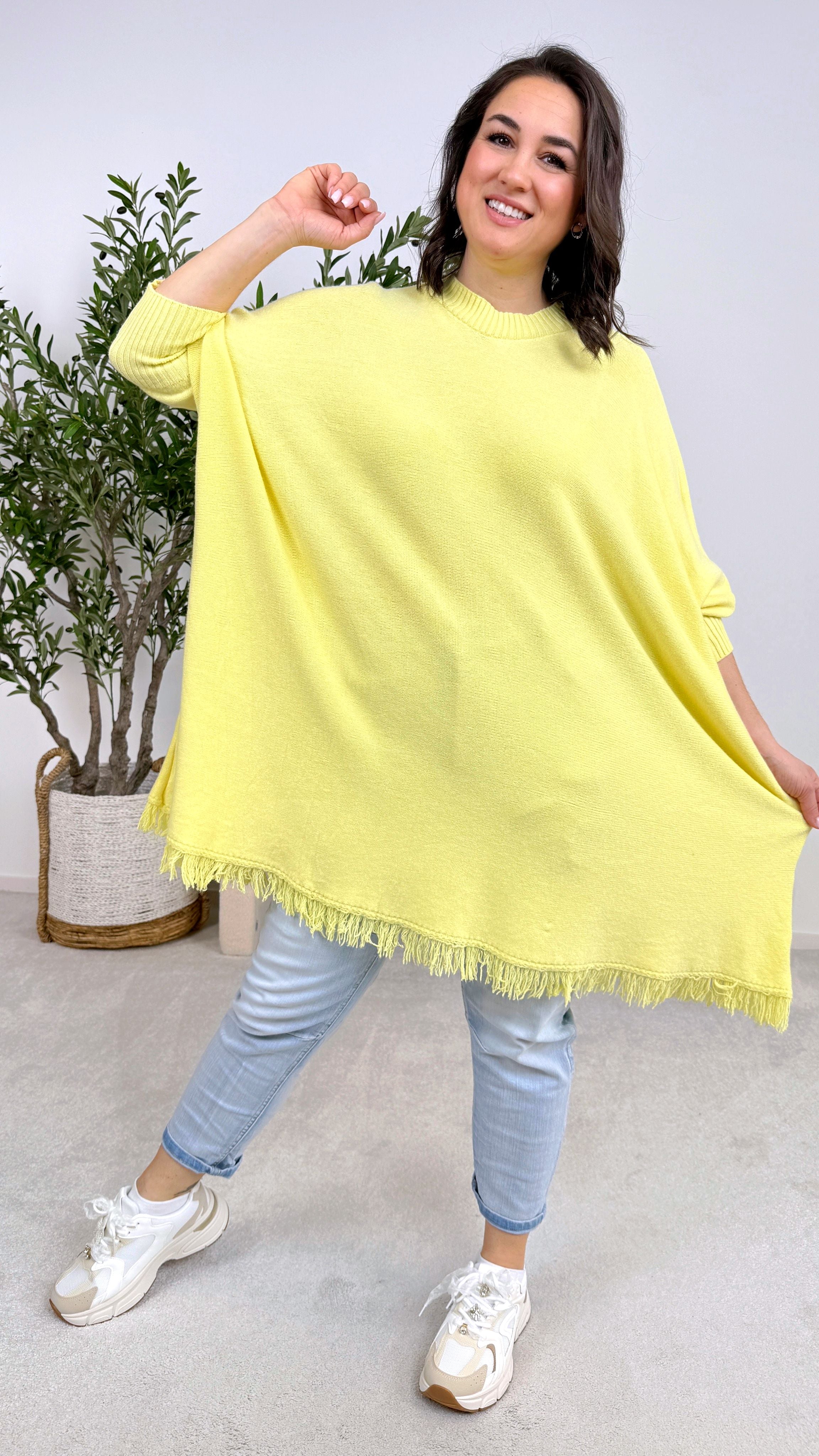 Strickkleid Spingfringe *Gelb*