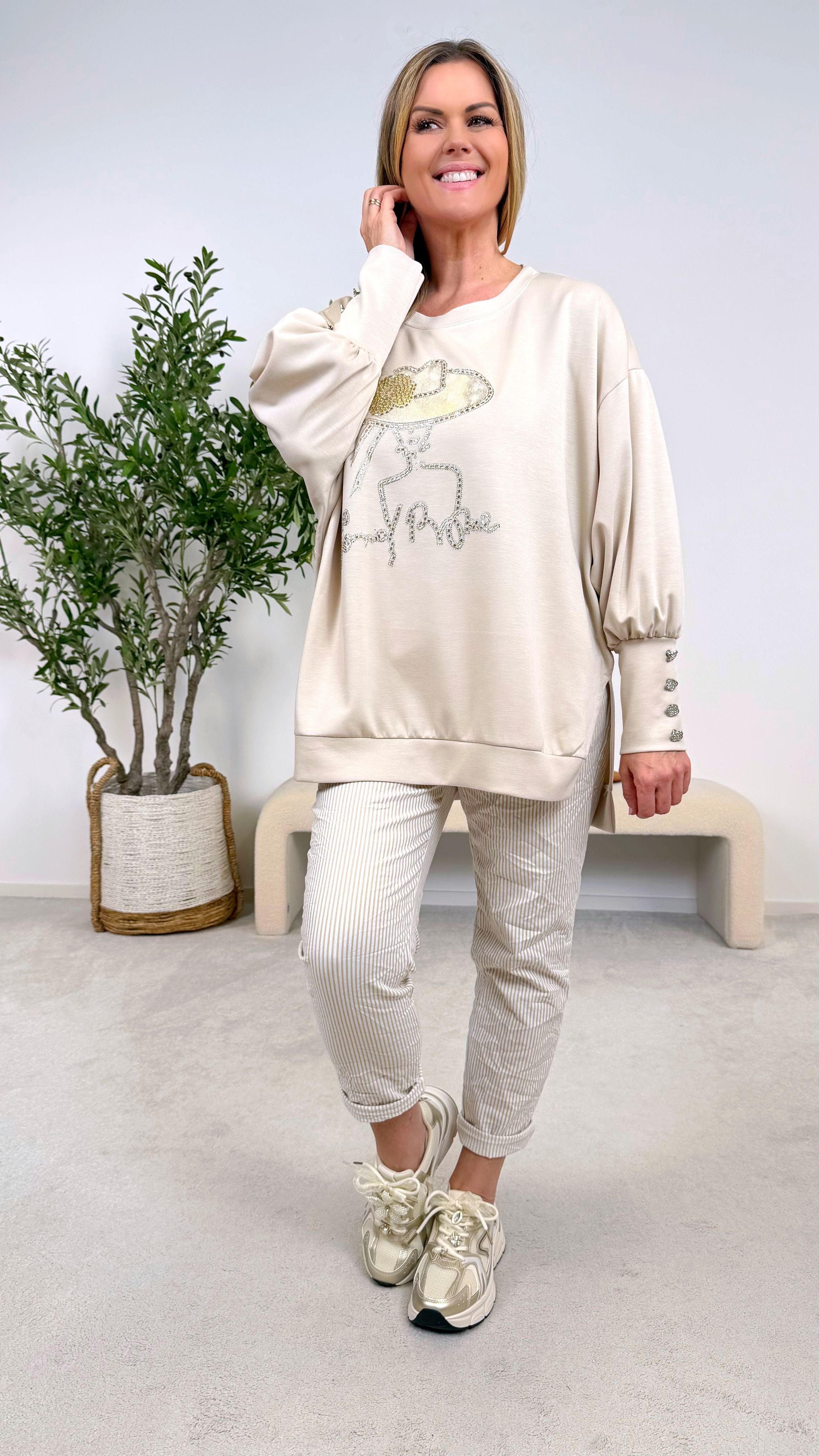 Sweatshirt Glam Art *Beige*