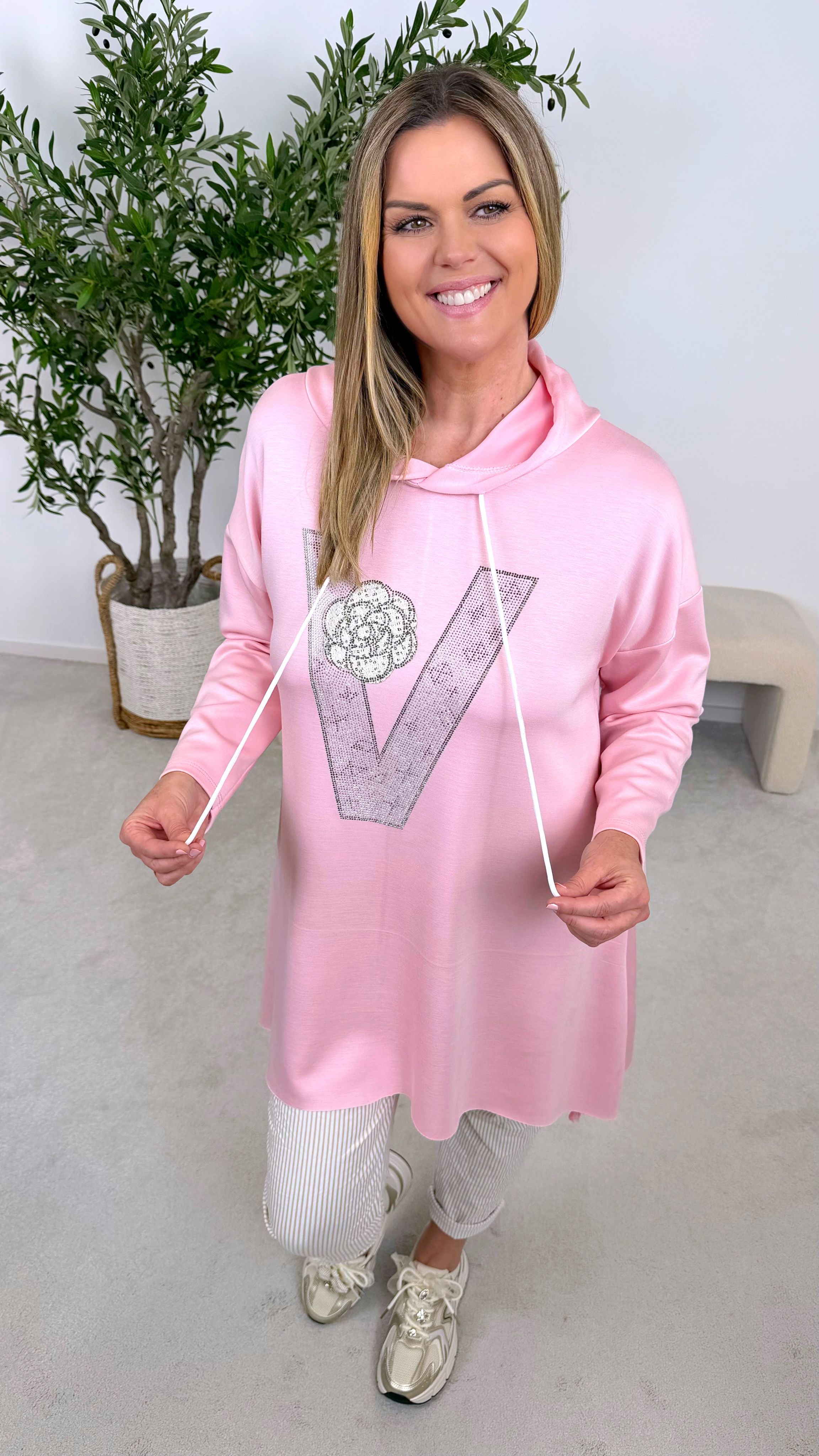 Long Hoodie Shine Letter *Rosa*