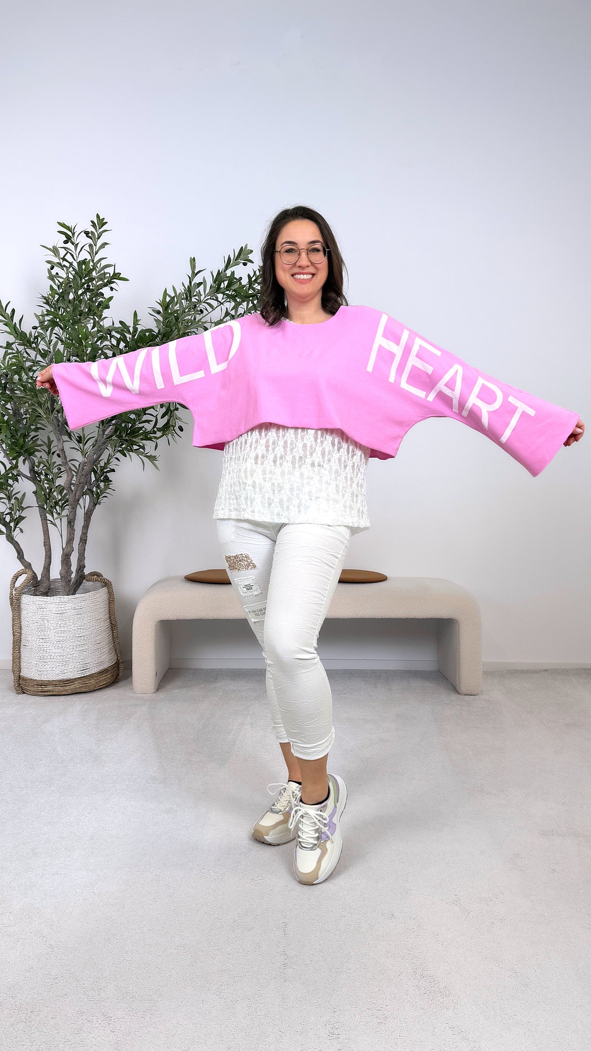 Kurzes Sweatshirt Cool Cut *Babypink*