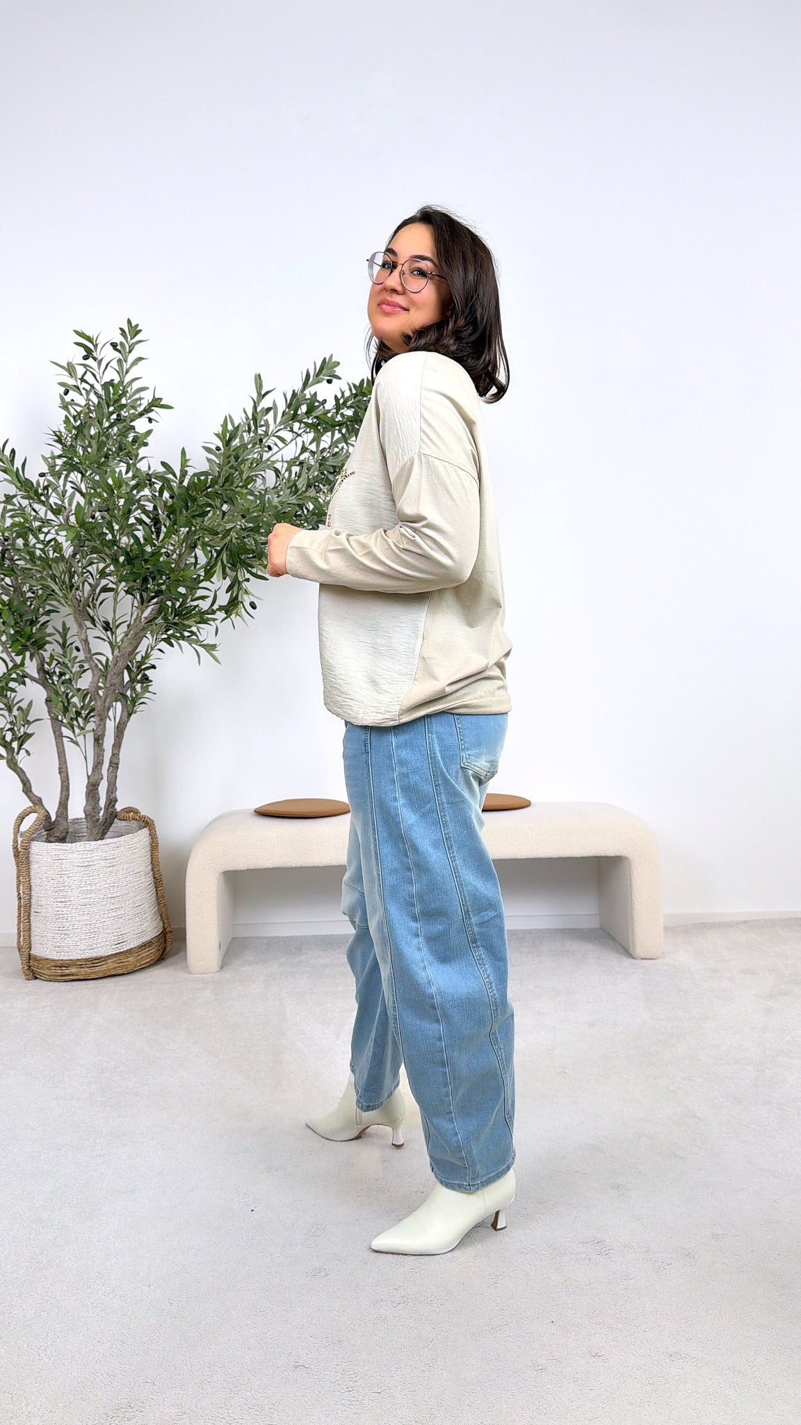 Langarmshirt Everything is Possible *Beige*