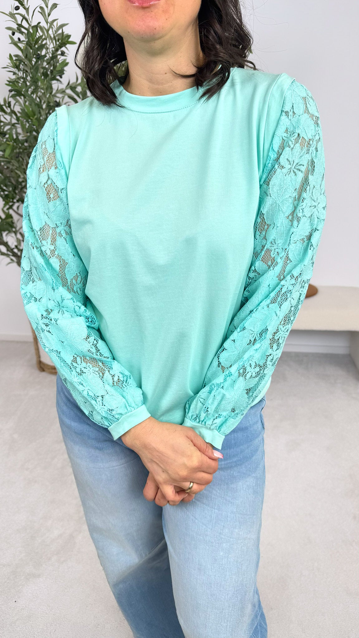 Langarmshirt Delicate Lace *Mint*