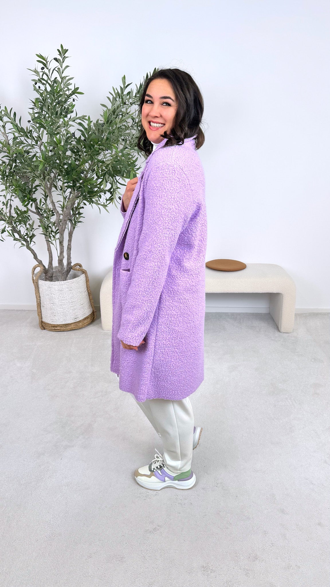 Bouclé Mantel Softline *Flieder*