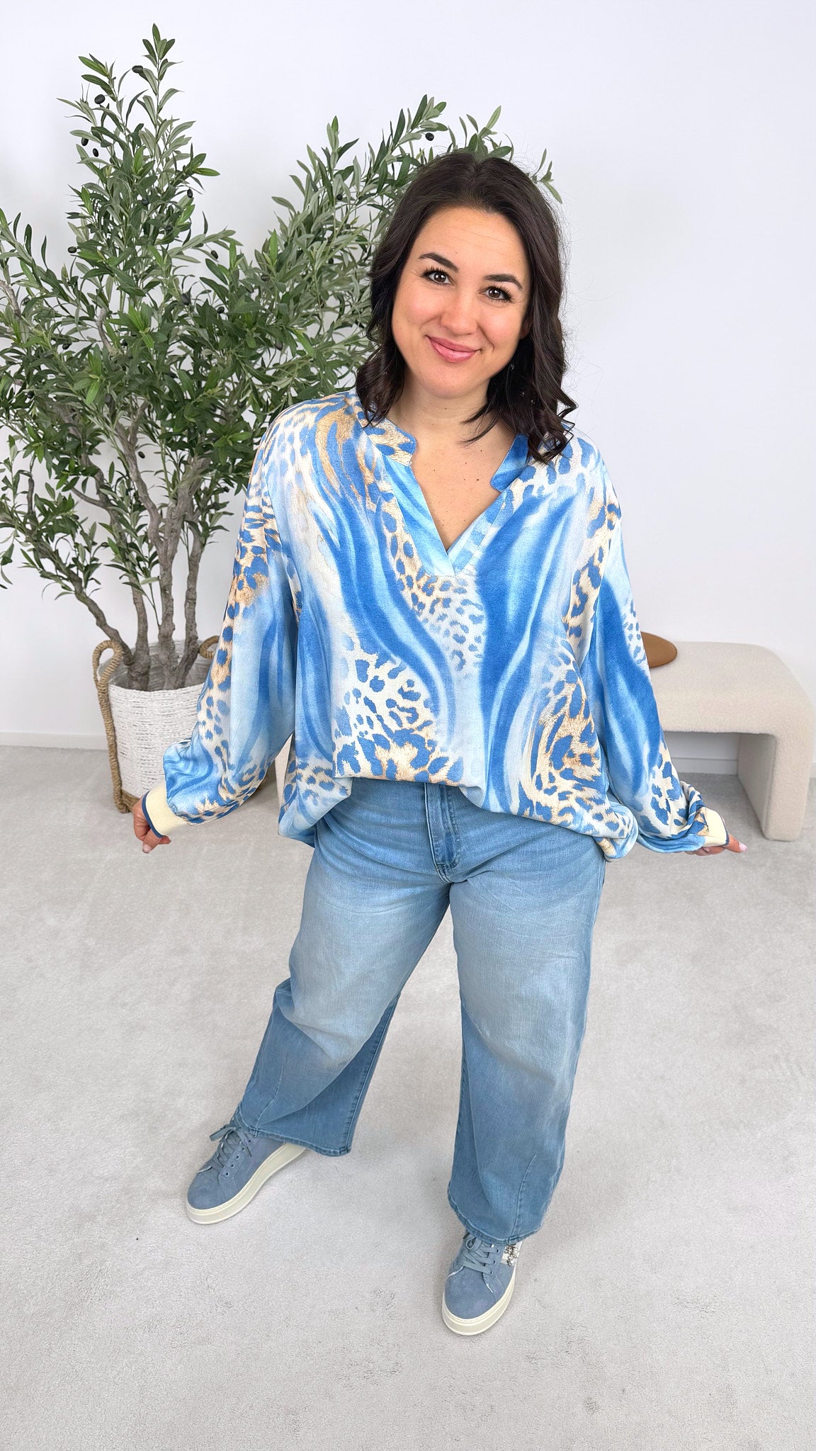 Blusenshirt Animal Muse *Blau*