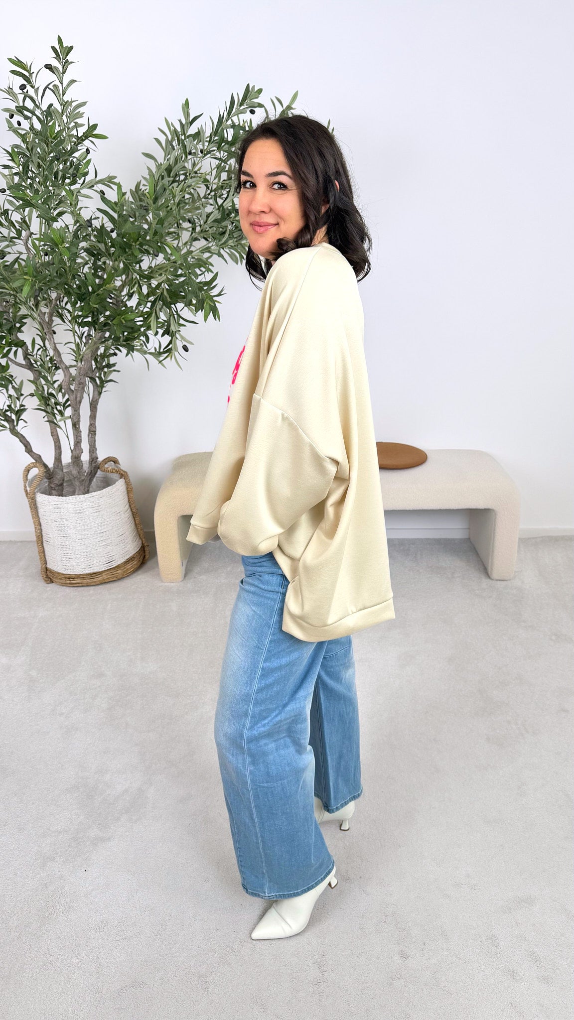 Sweatshirt Feeling Lucky *Beige*