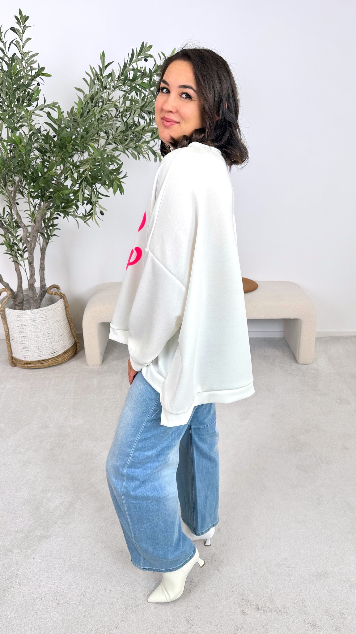 Sweatshirt Feeling Lucky *Weiß*