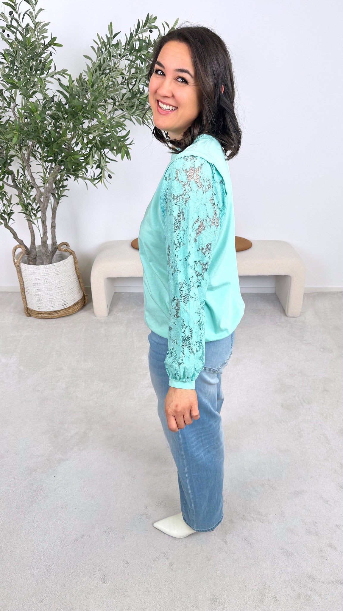 Langarmshirt Delicate Lace *Mint*