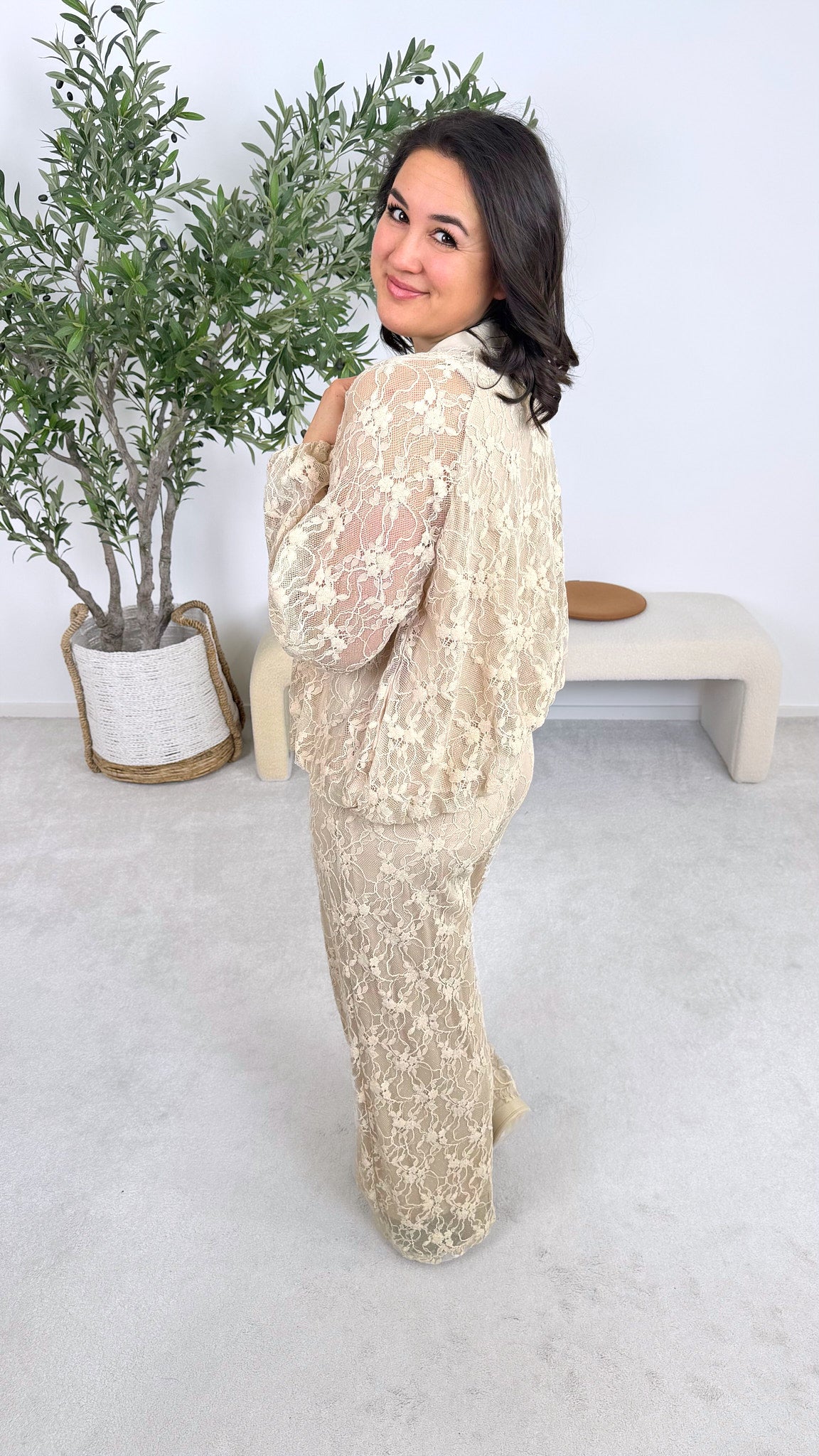 Spitzen-Blouson  Poem *Beige*