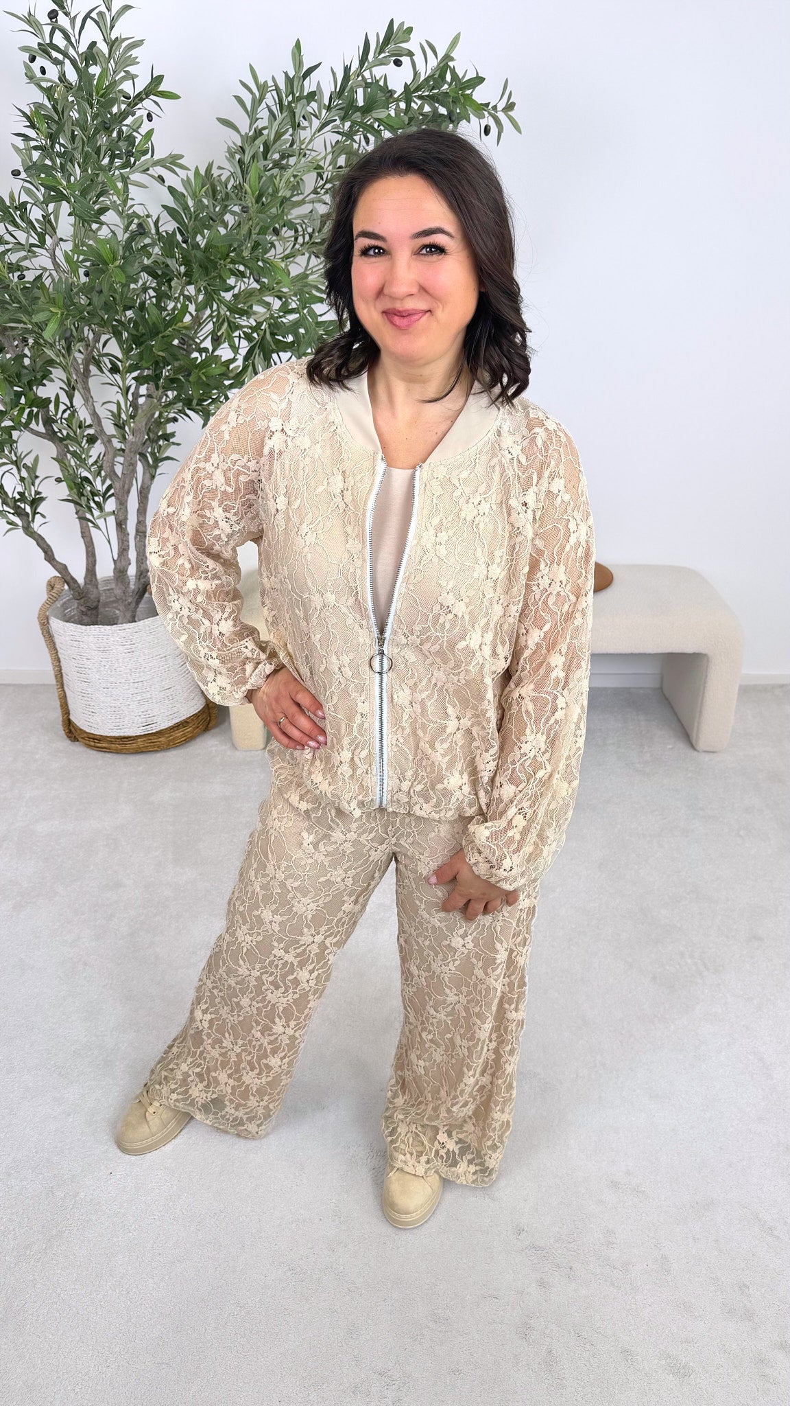 Spitzen-Hose Poem *Beige*