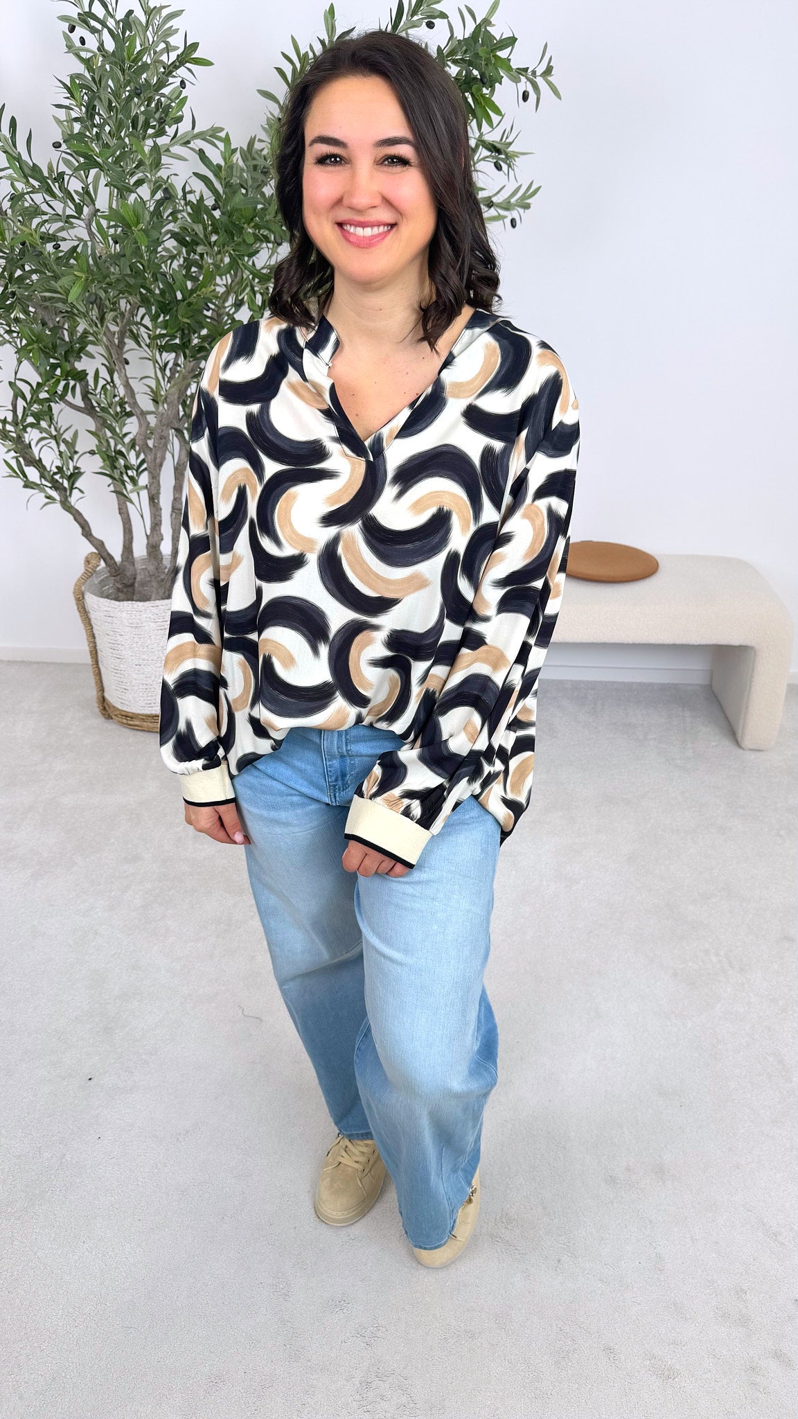 Blusenshirt Brushed Beauty *Schwarz*