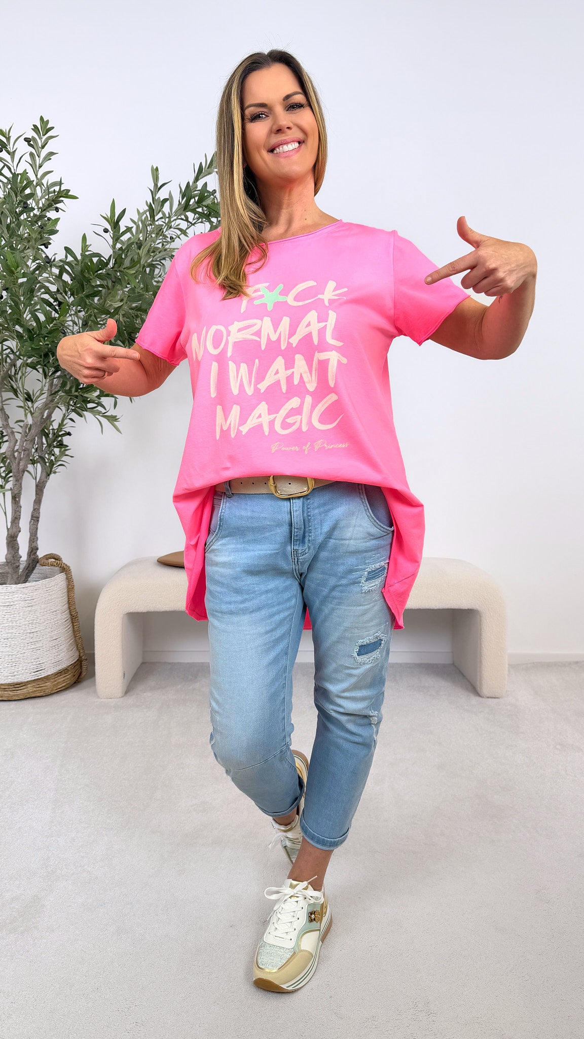 T-Shirt I Want Magic *Neon Pink*