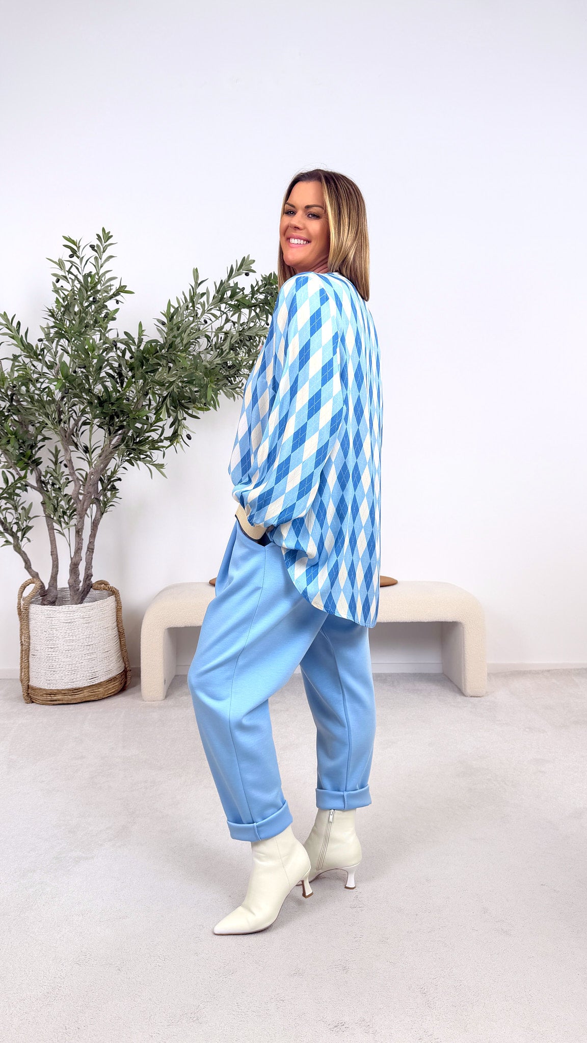 Blusenshirt Silky Rhythm *Blau*