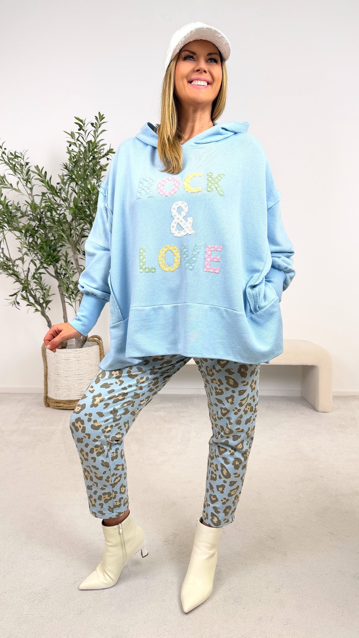 Hoodie Rock & Love *Blau*