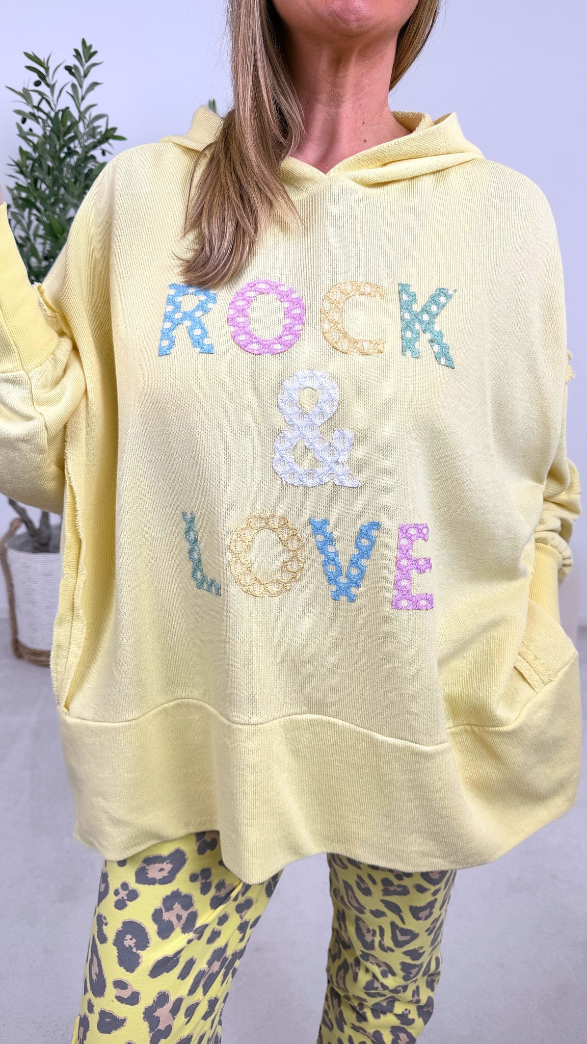 Hoodie Rock & Love *Gelb*