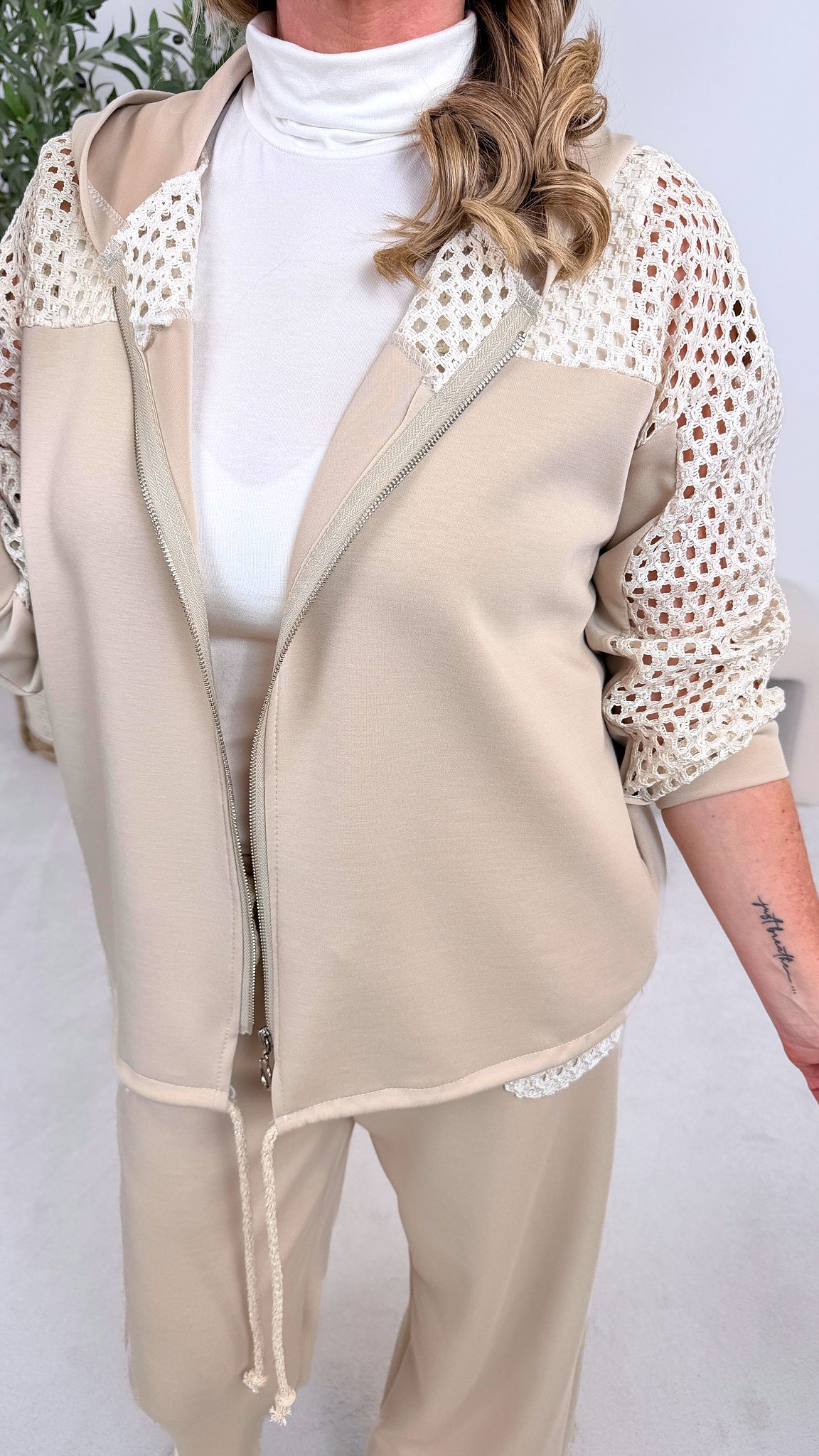 Sweatjacke Femme Sport *Beige*