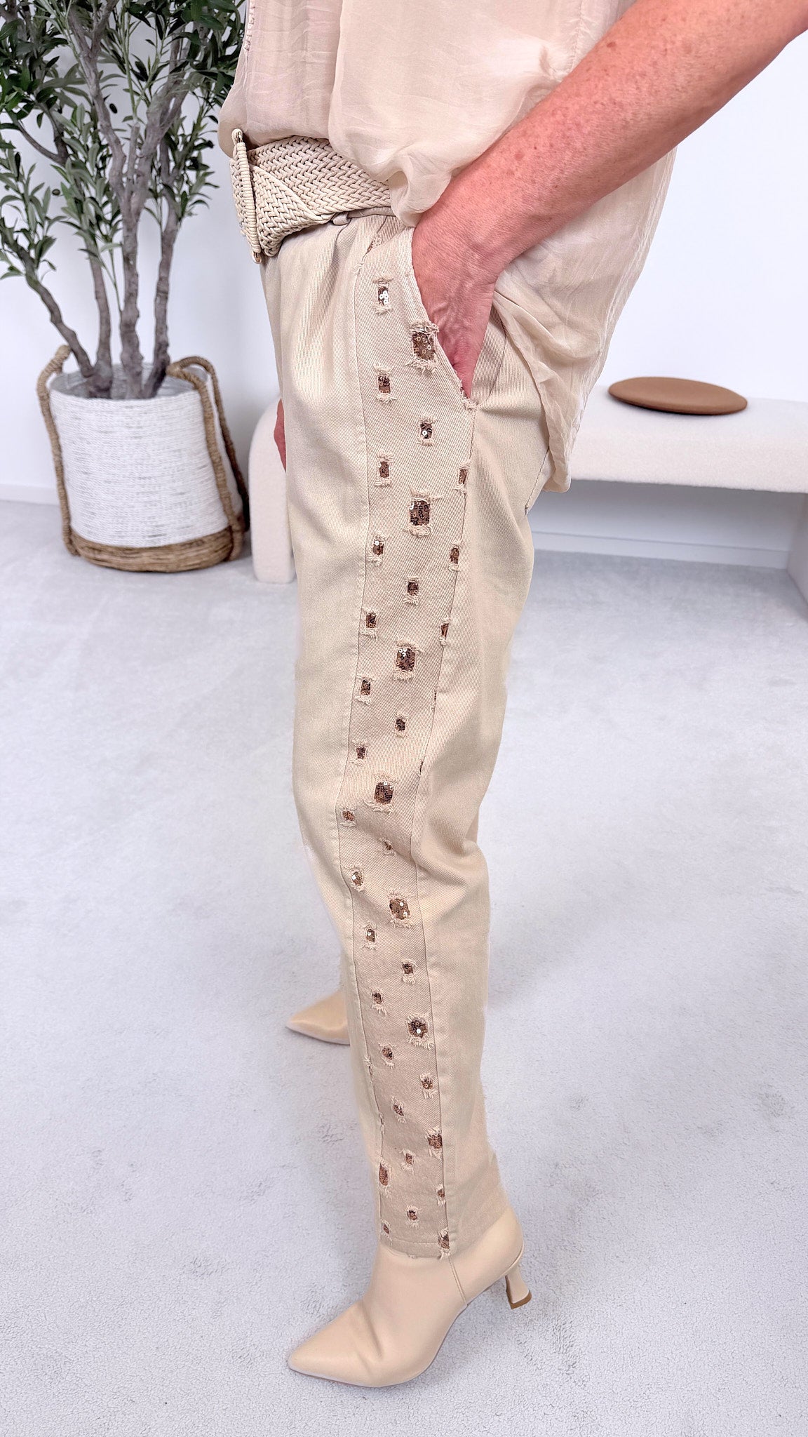 Hose Luxe Side *Beige*