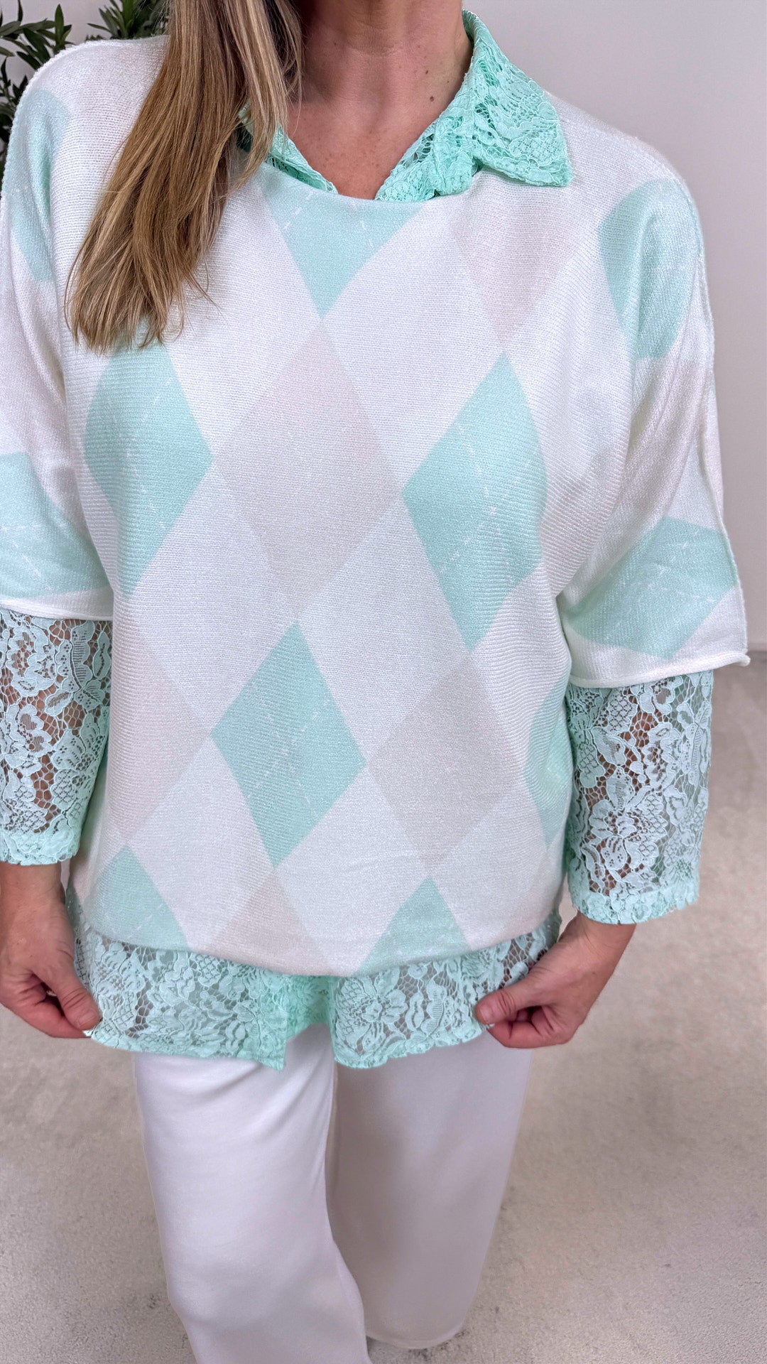 Strickshirt Gentle Geometry *Mint*