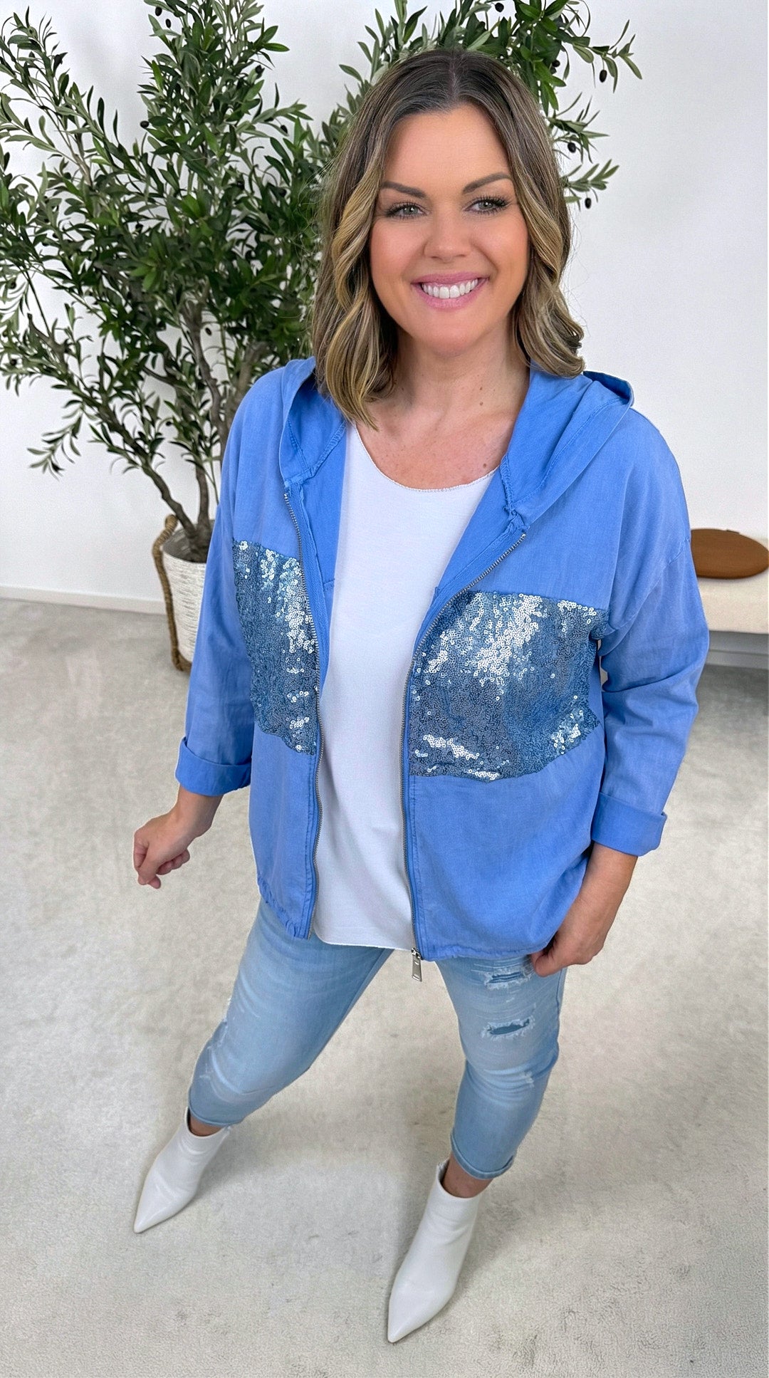 Jacke Glam Casual *Blau*