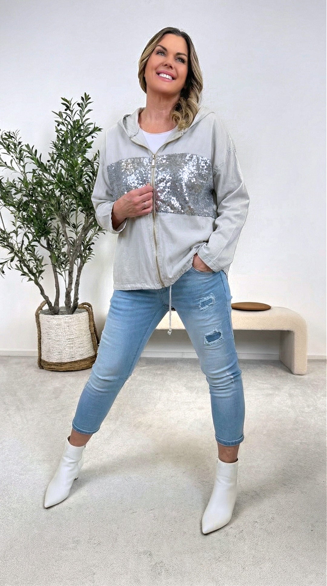 Jacke Glam Casual *Grau*