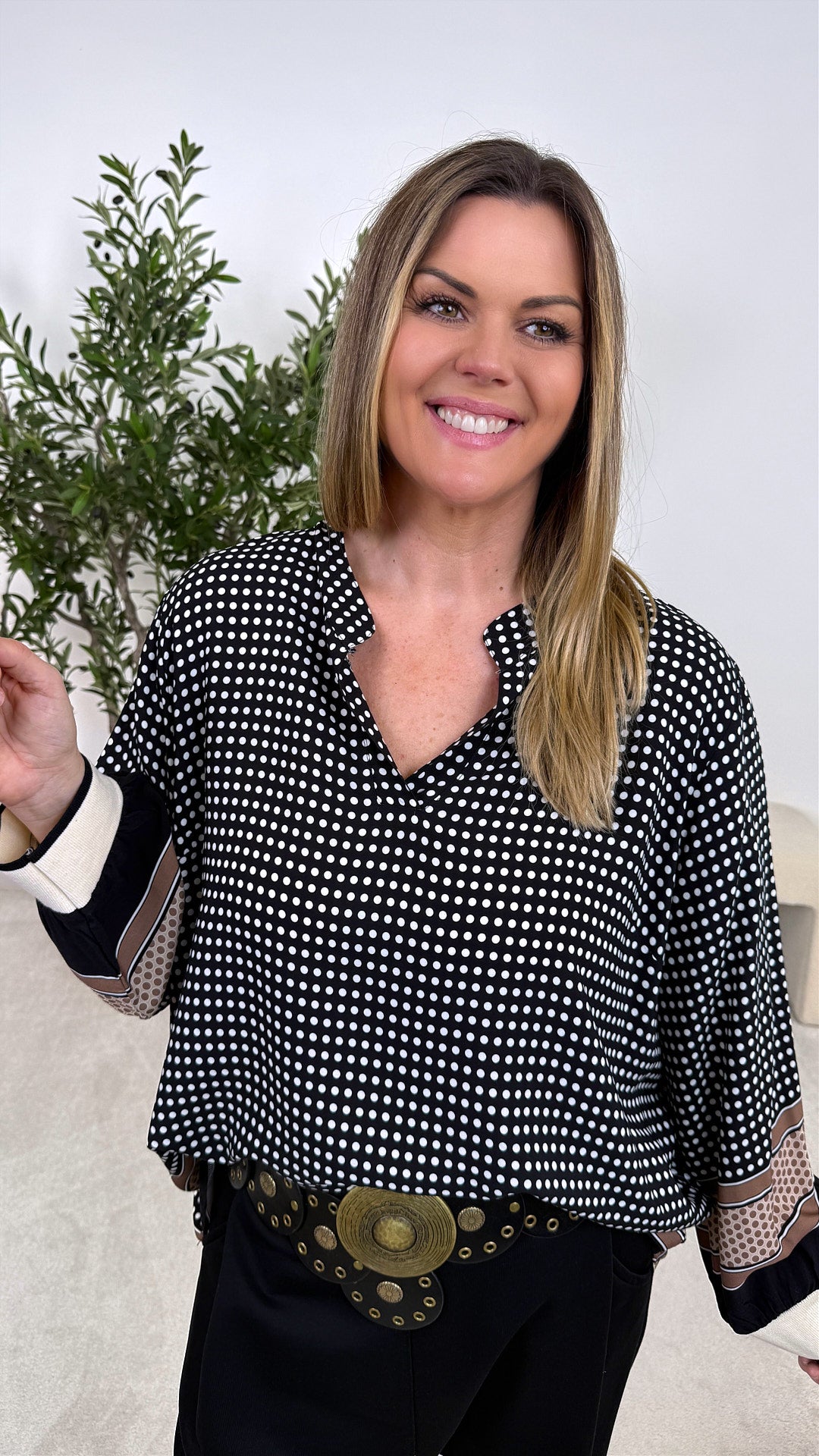 Blusenshirt Soft Retro *Schwarz*